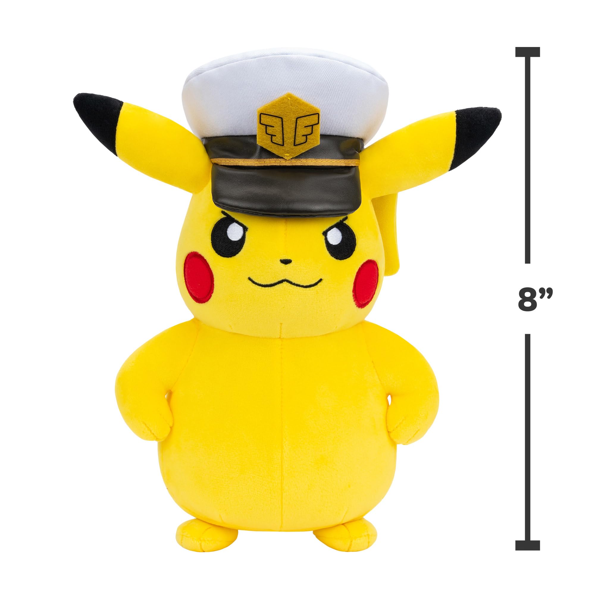 Pokémon Captain Pikachu Plush - 8-Inch Soft Polyester Stuffed Toy for Unisex Children 5