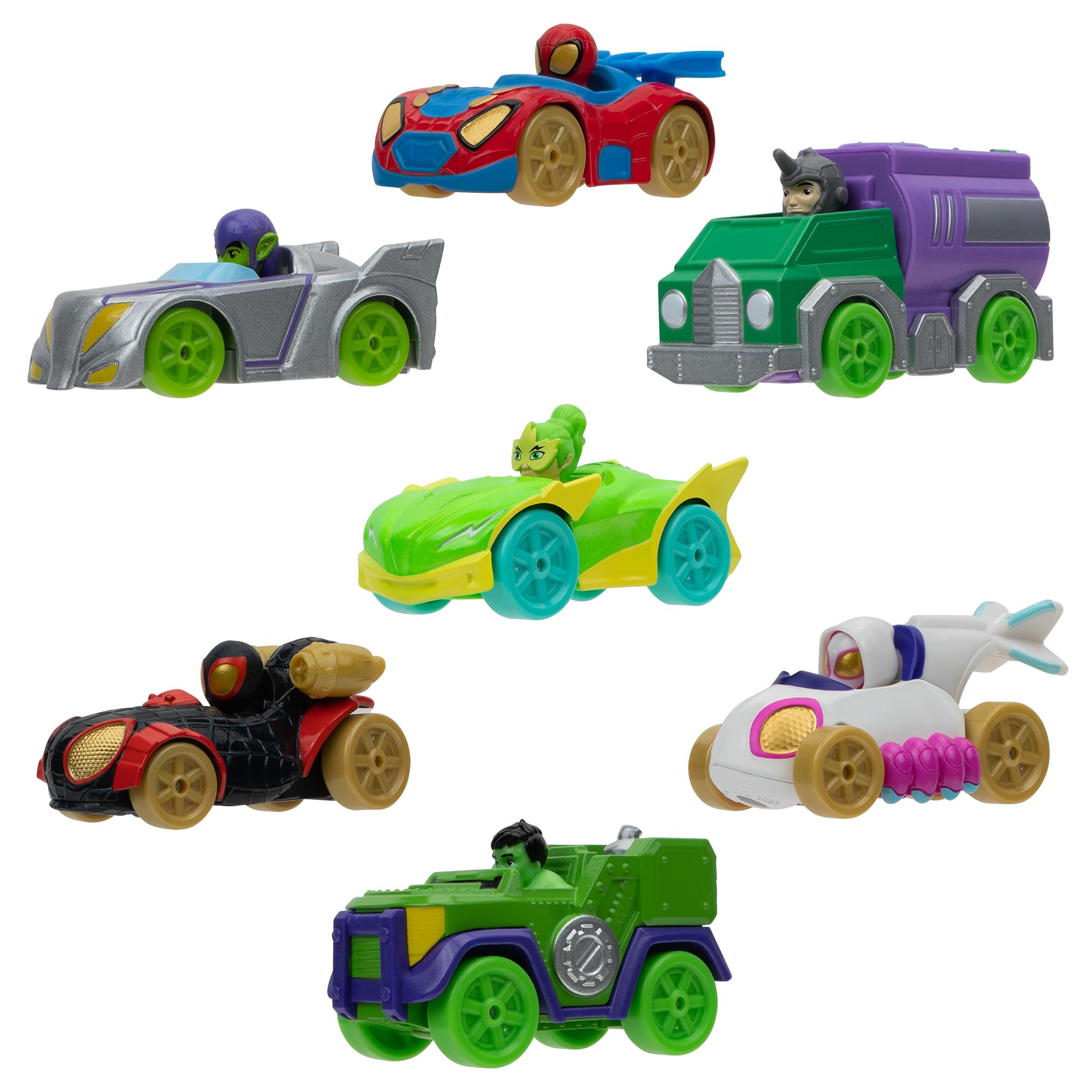 Marvel's Spidey and His Amazing Friends Amazing Metals 7-Pack - 3-Inch Die-Cast Vehicles for Ages 3+ 9