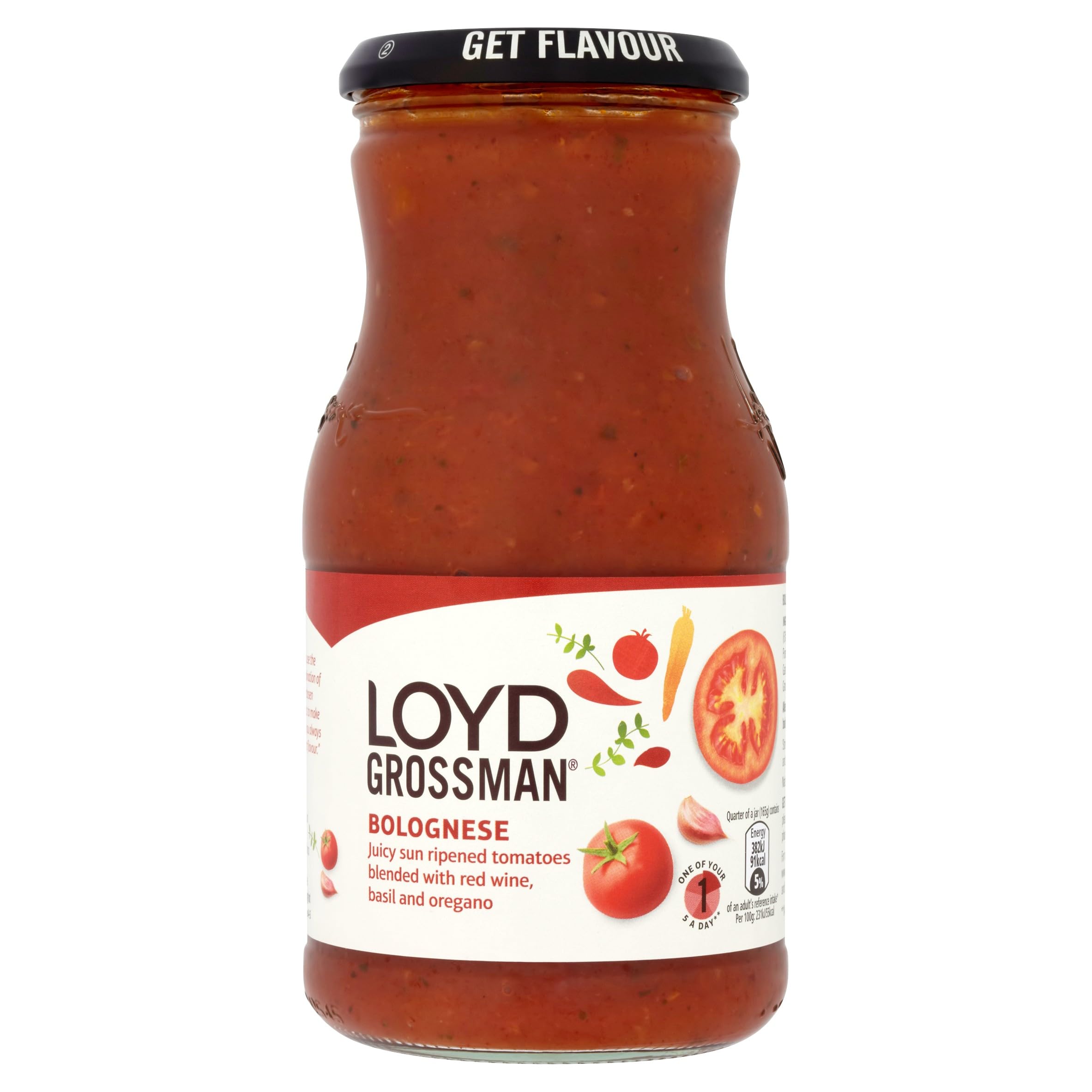 Loyd Grossman Original Italian Bolognese Pasta Sauce | Made with Italian Tomatoes & Basil | 350g Jar 3