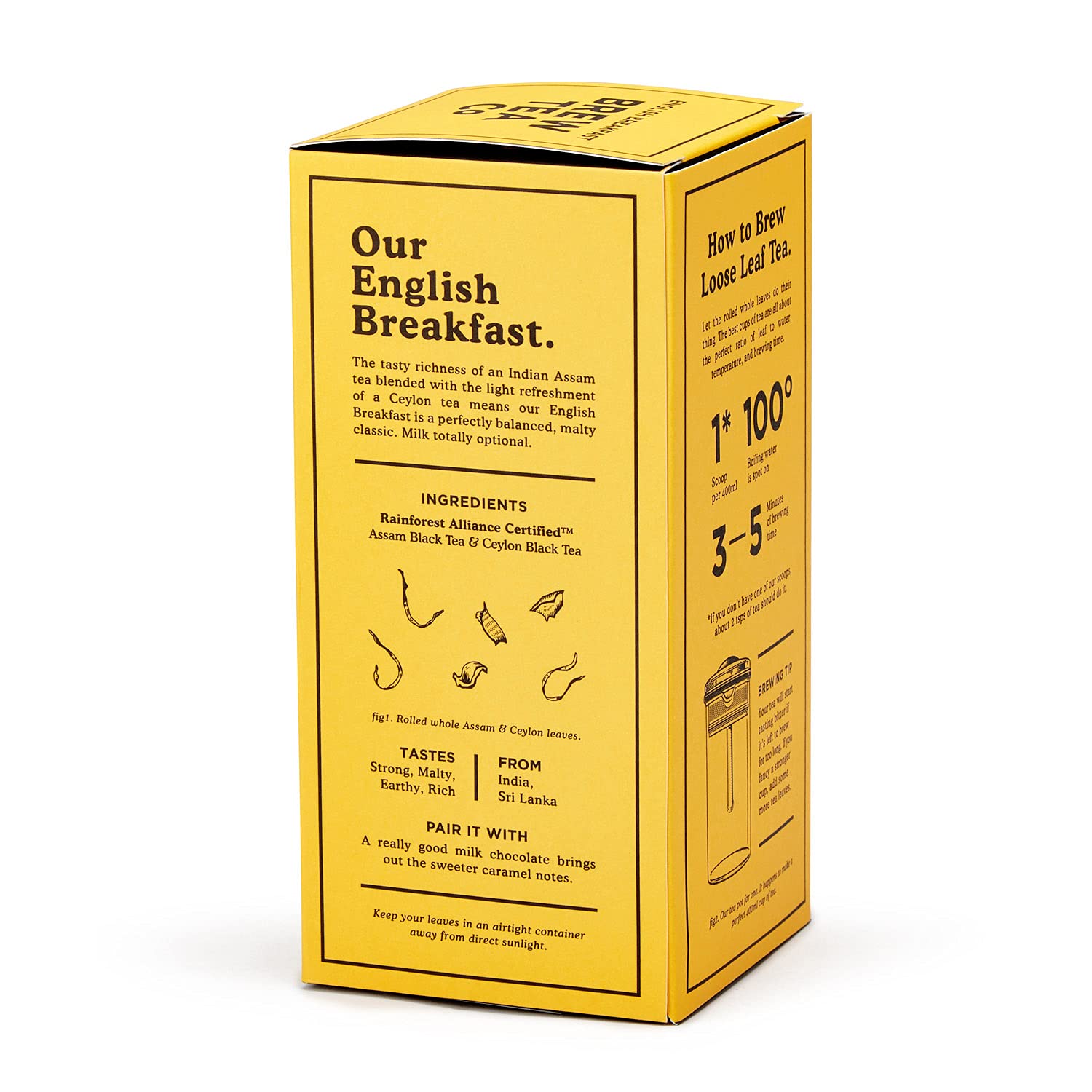 Brew Tea Co English Breakfast Loose Leaf Tea - Strong Malty Flavor | 113g Rolled Leaves 3
