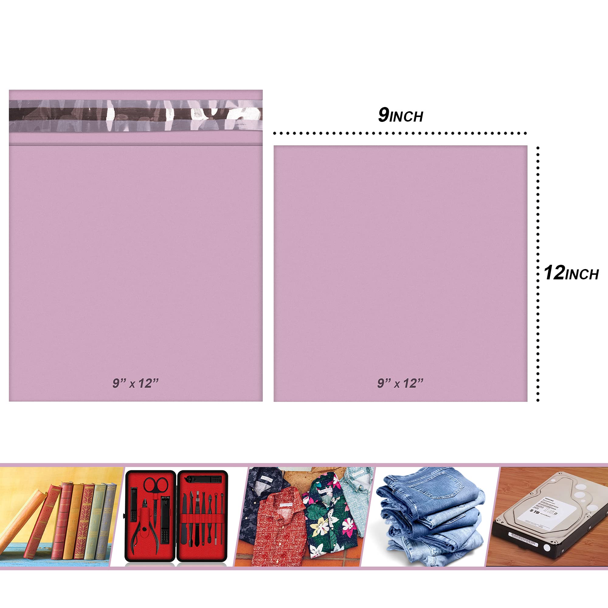 YUNJU 50 Pack Mixed Size Poly Mailer Bags - Strong Waterproof Self-Seal for Mailing & Packaging 7
