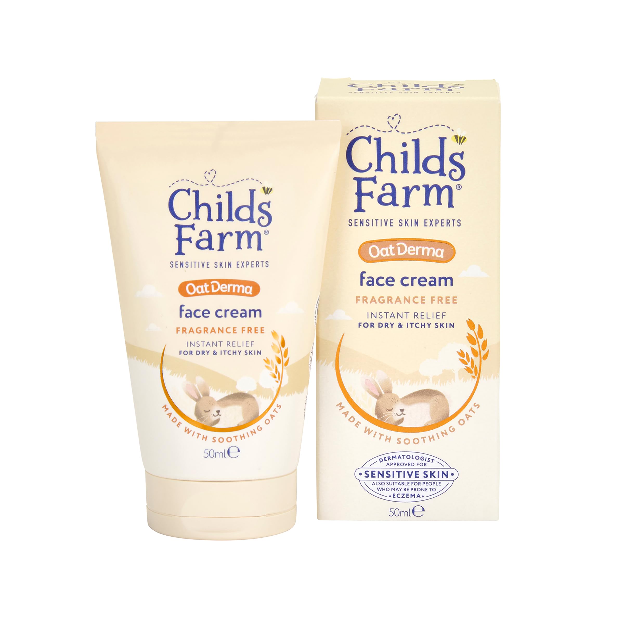 Childs Farm OatDerma Face Cream Moisturiser - Fragrance-Free Hydration for Sensitive Skin, 50ml 1