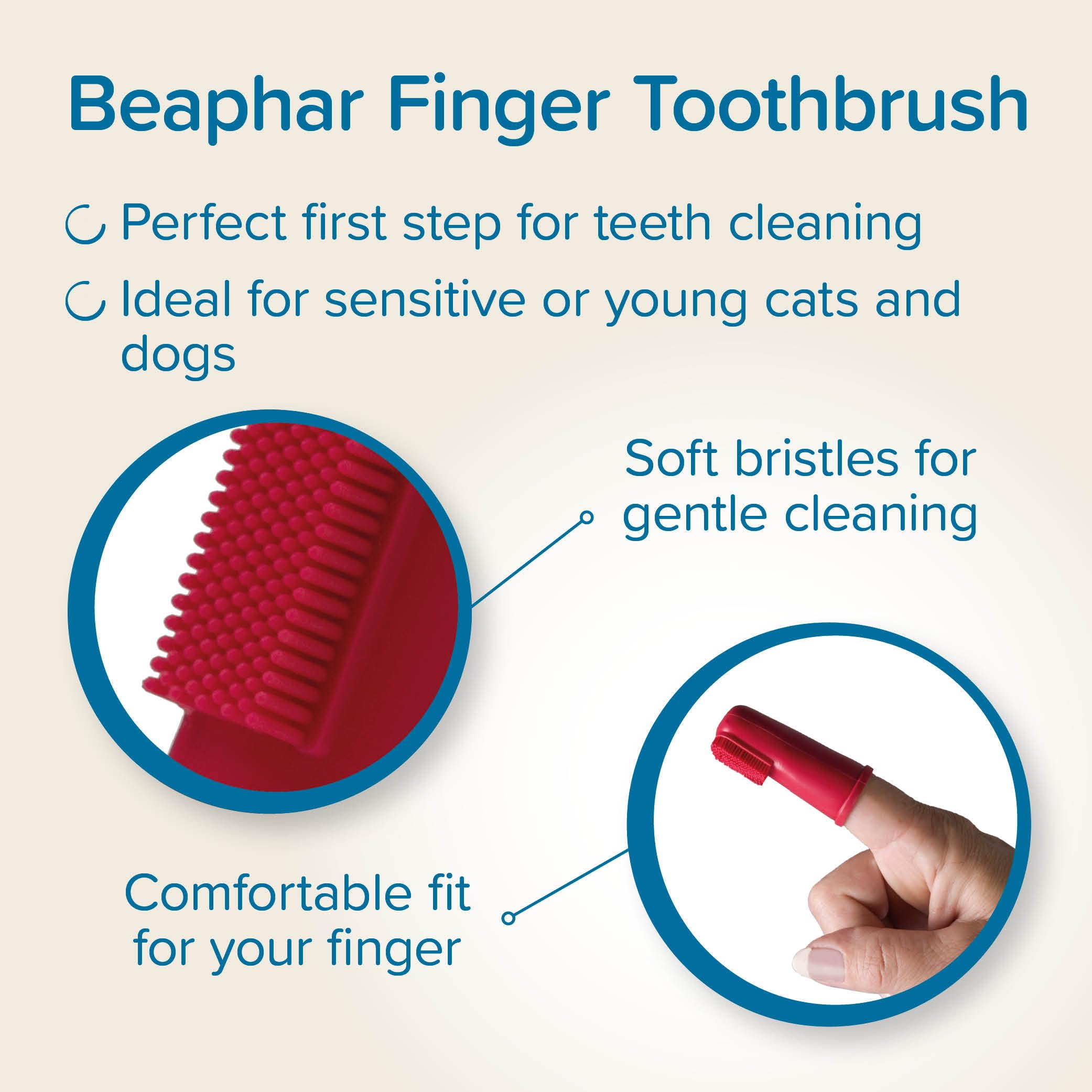 Beaphar Finger Toothbrush for Cats & Dogs - Gentle Silicone Cleaning | Plaque Removal | 2 Pack 3