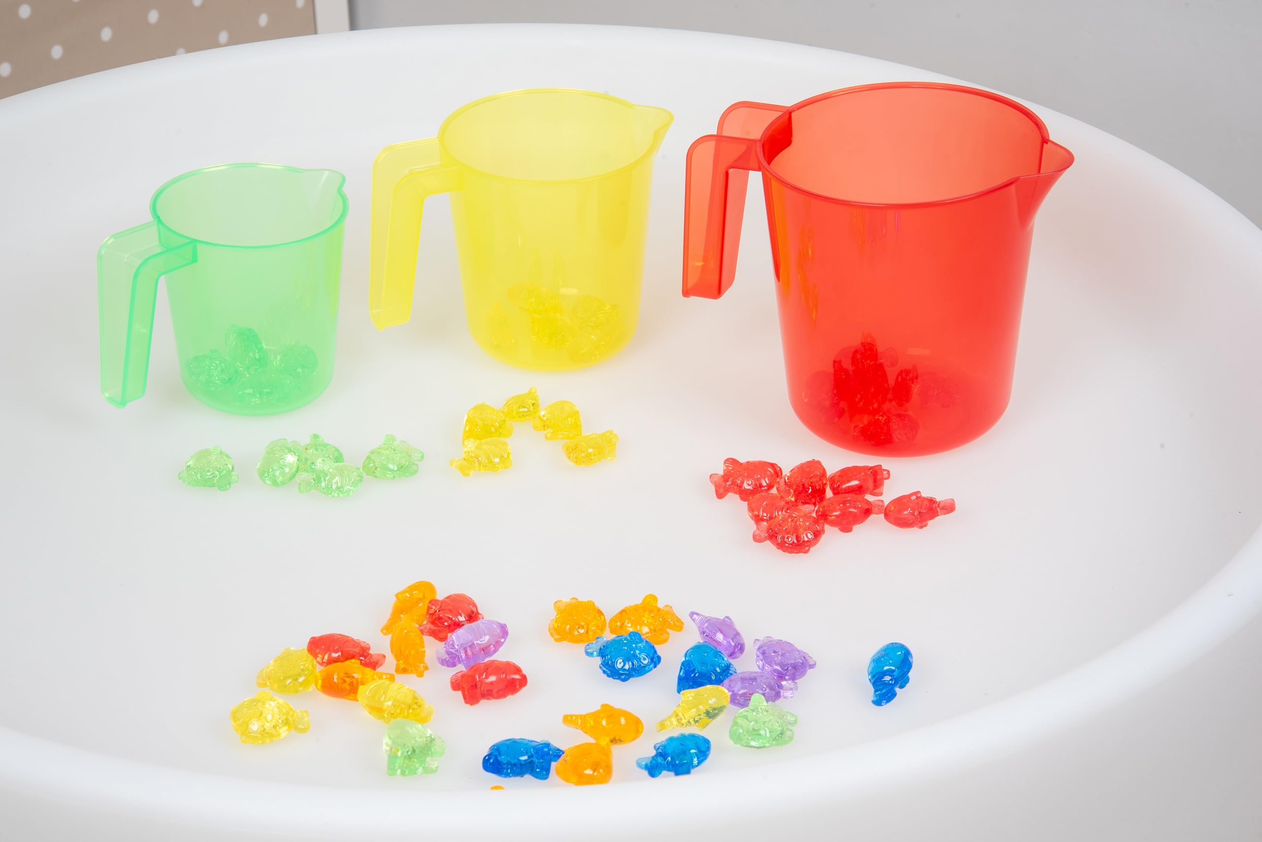 tickit Translucent Colour Nesting Jugs (3 Pack) - Blue, Green, Yellow | Measurement & Volume Exploration