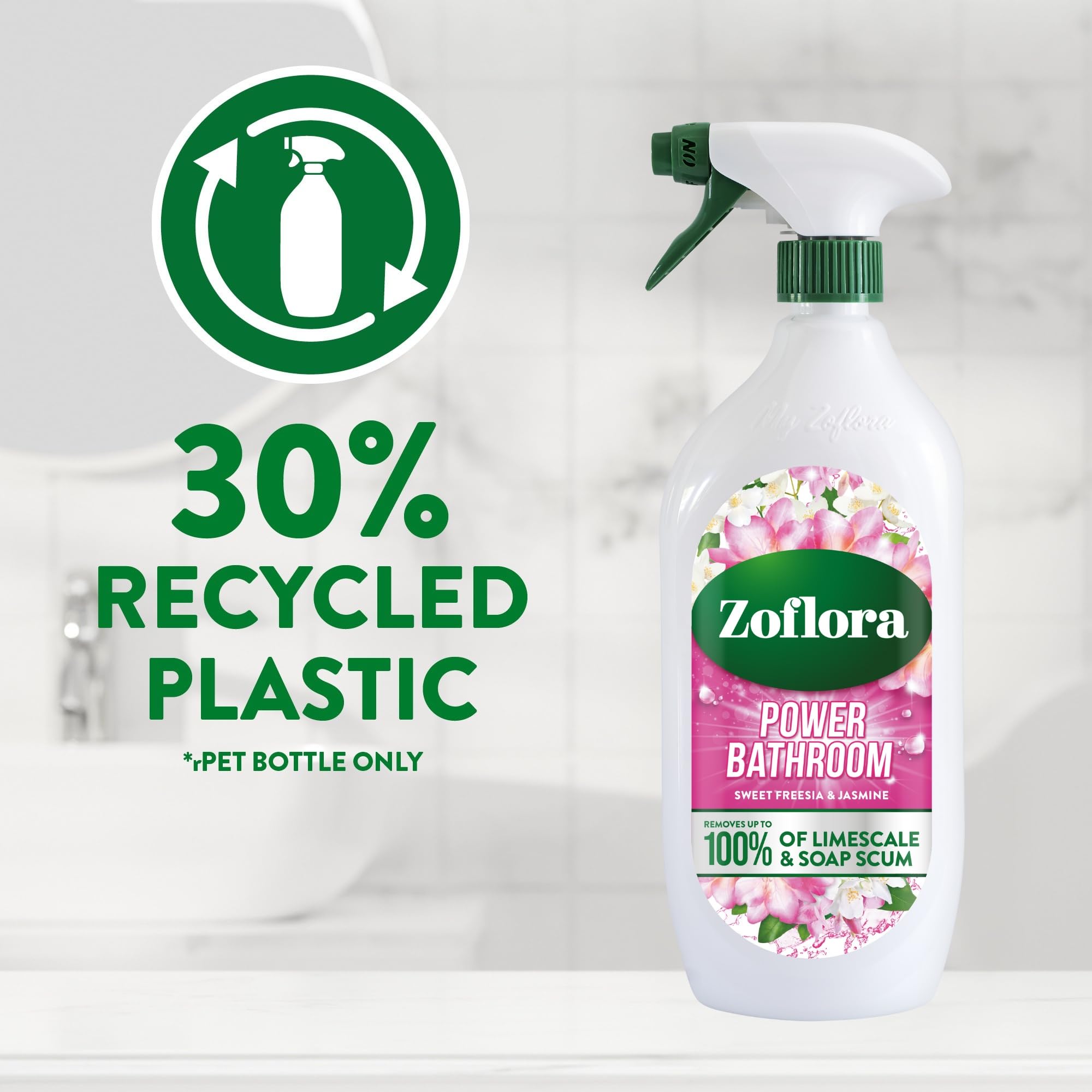Zoflora Sweet Freesia & Jasmine Power Bathroom Cleaner - Removes Soap Scum & Limescale | 800ml 5