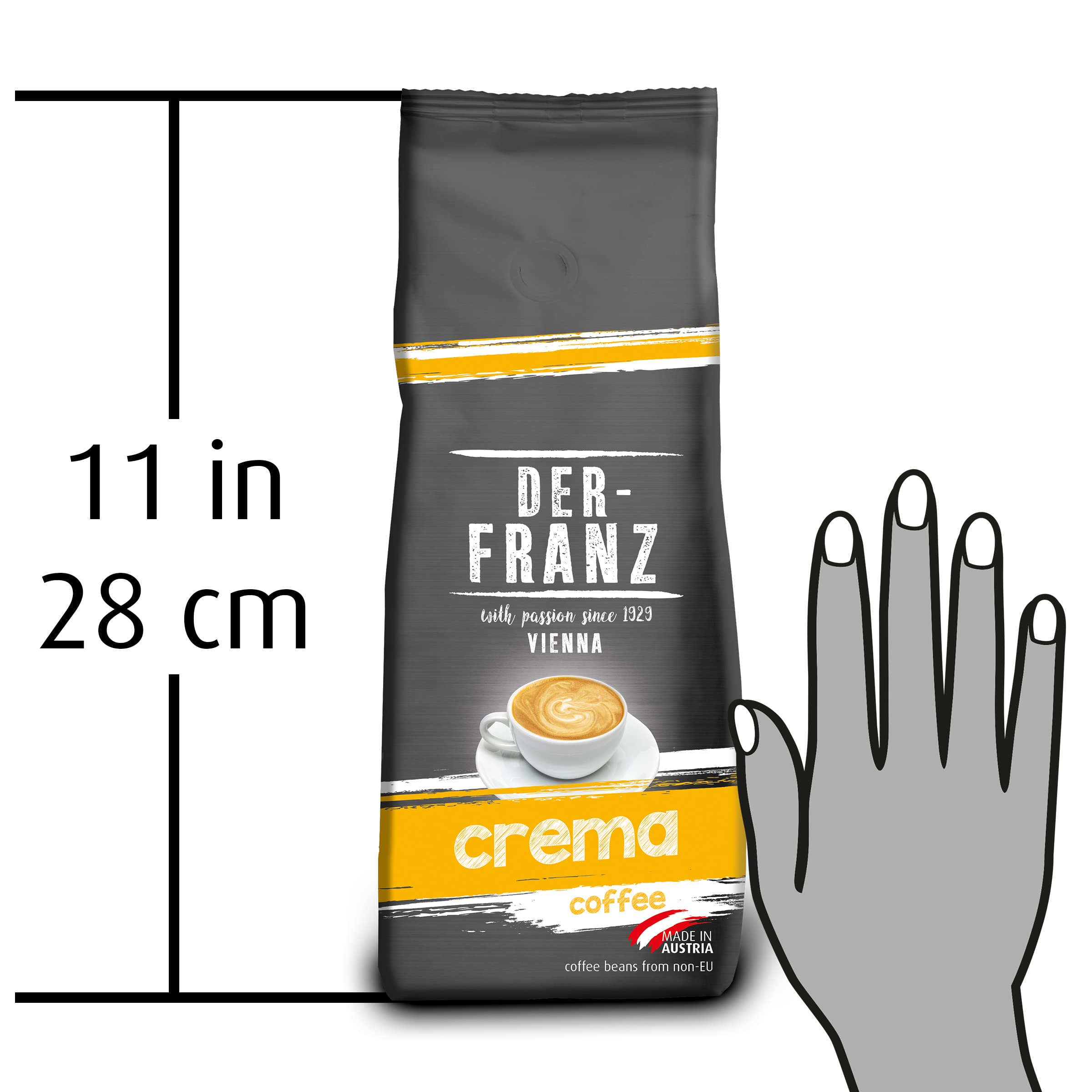 Der-Franz Crema Whole Coffee Beans - 100% Arabica | Intensity 4 | 3 x 500g Pack 7