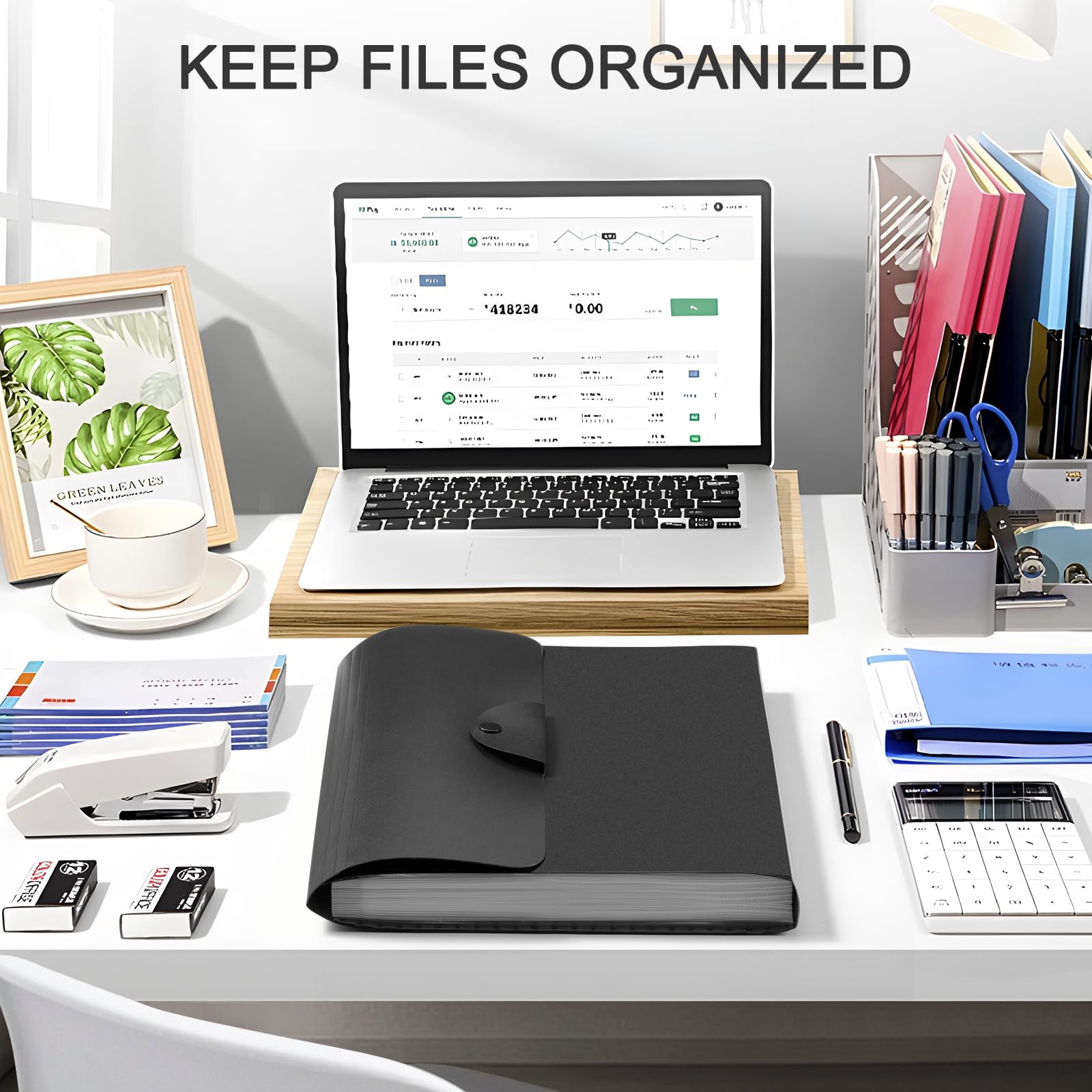 Diboniur A4 Expanding File Organiser - 13 Pockets, Black PP Material | Holds 500 Sheets 6