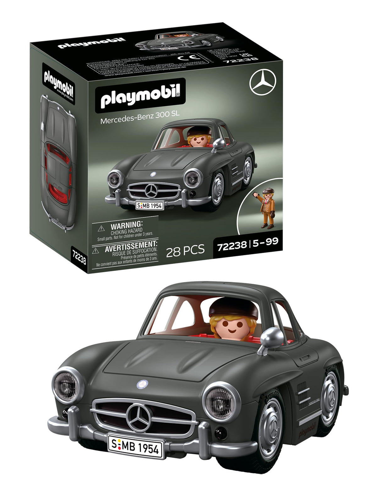 Playmobil Mercedes-Benz 300 SL Icon Cars - Collector's Edition Sports Car with Figure | Ages 4+