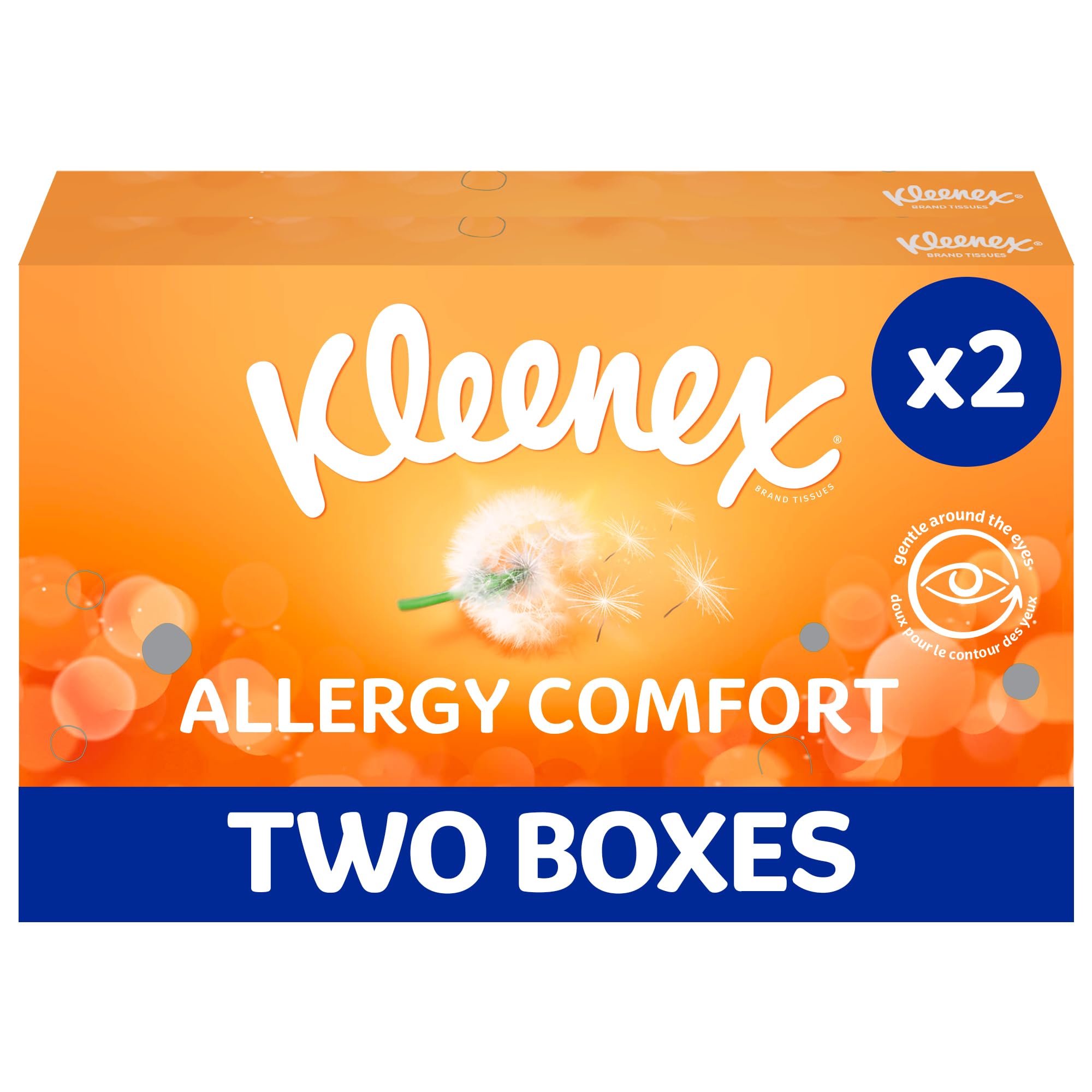 Kleenex Allergy Comfort Facial Tissues - Unscented, Ultra Soft | 56 Count Box (Pack of 2)