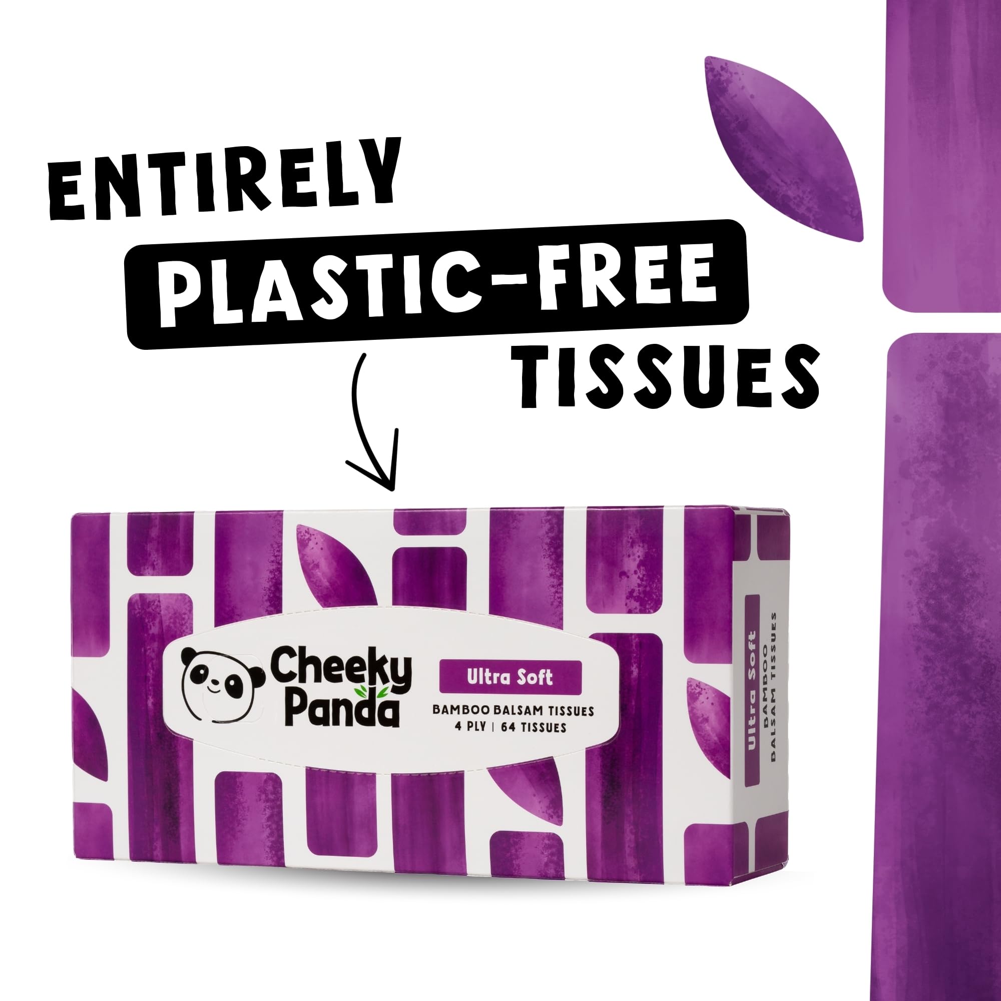 The Cheeky Panda Bamboo Balsam Tissues Box - Soothing Aloe Vera Infused | 64 Count 7