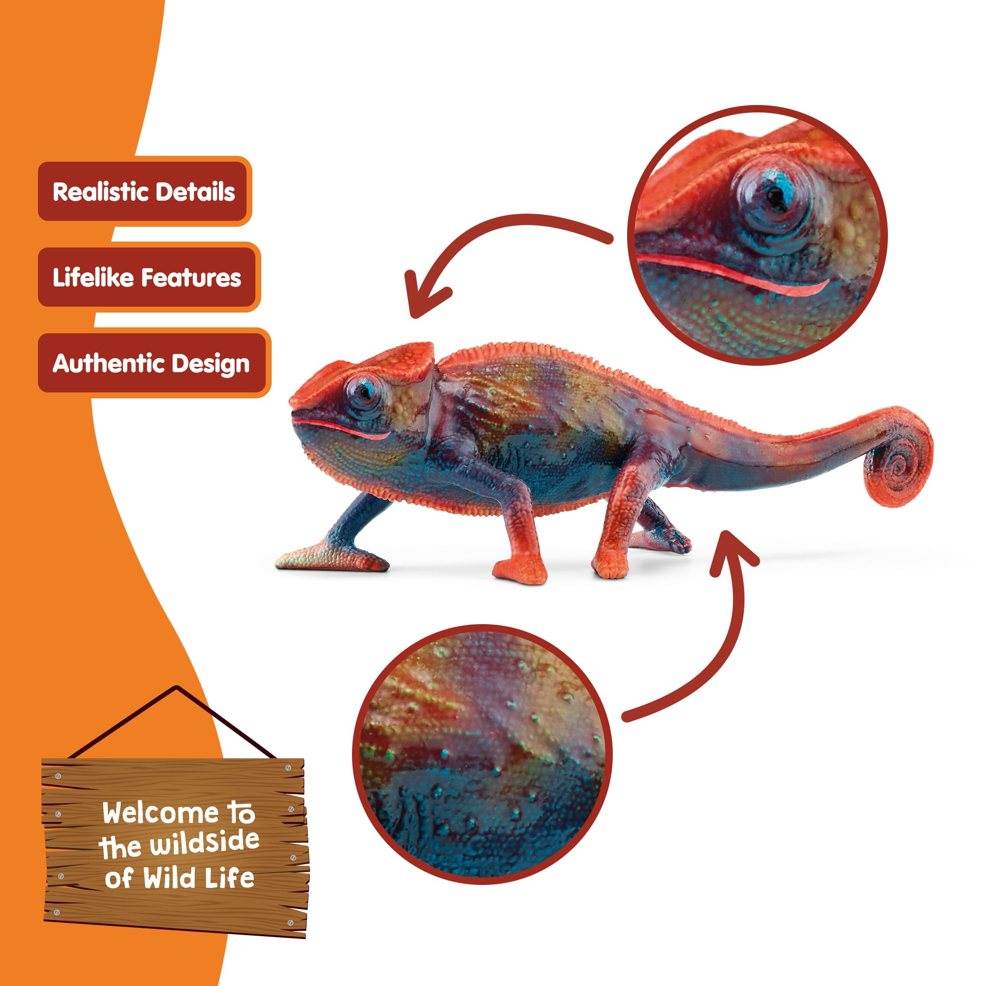 Schleich Wild Life Chameleon Figurine 14858 | Multicolor Plastic | 1.7 Inch 5