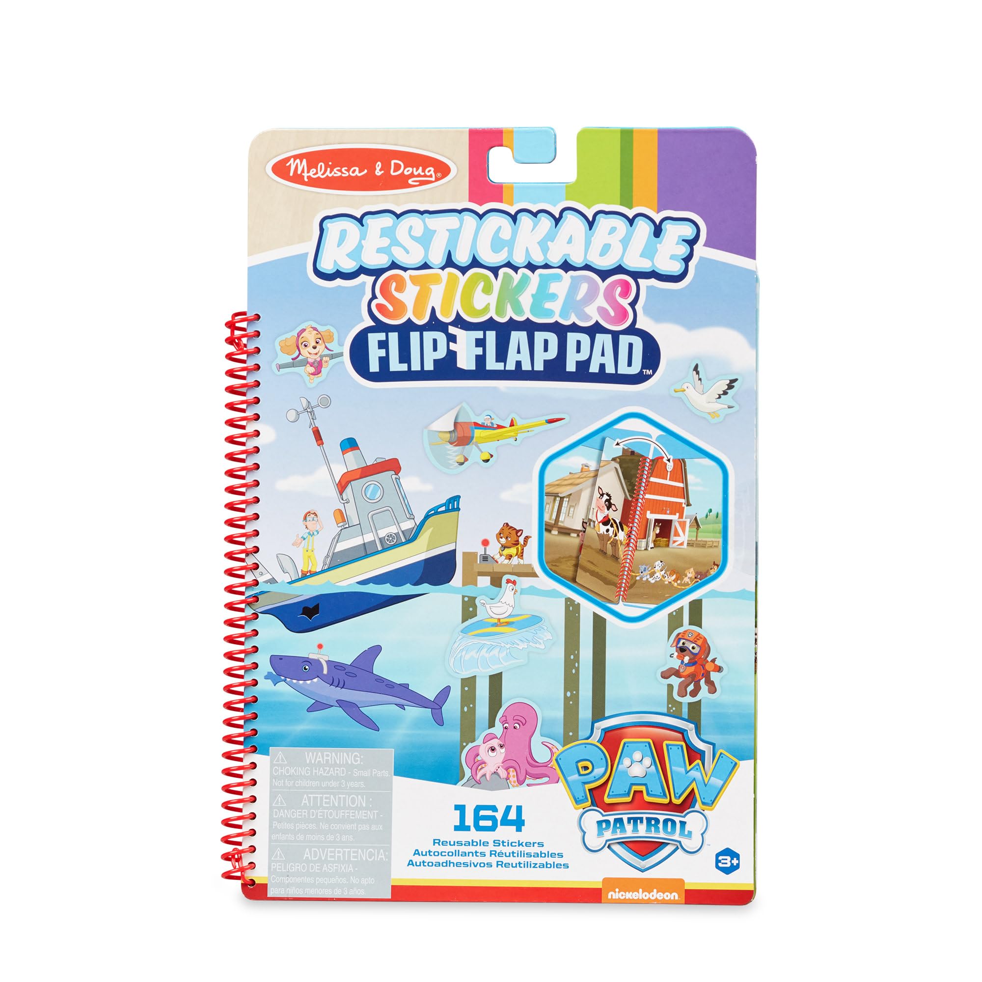 Melissa & Doug PAW Patrol Reusable Stickers Adventure Bay Activity Pad | 164 Stickers