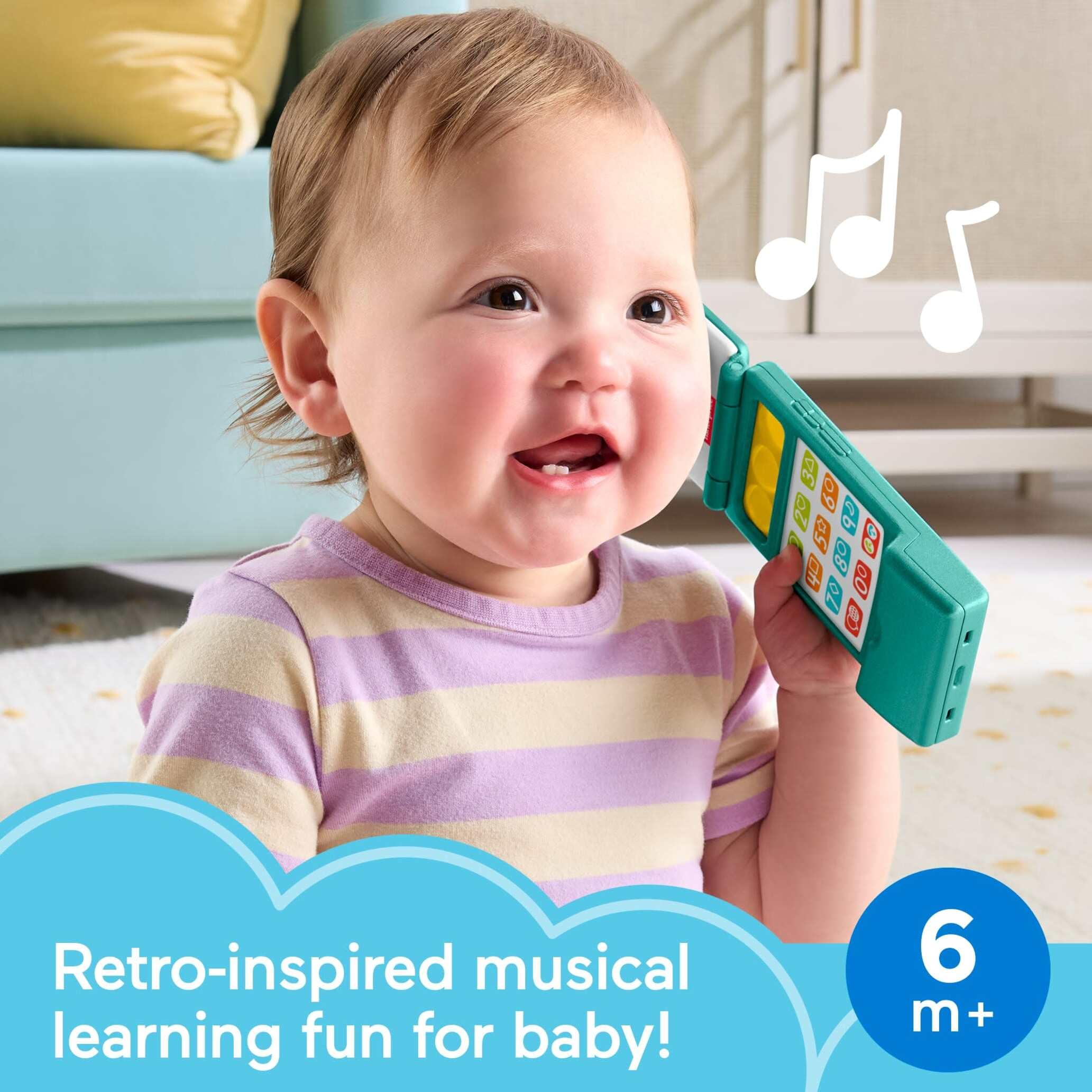 Fisher-Price Laugh & Learn Flip Phone - Musical Learning Activity Toy for Ages 6 Months+ 3