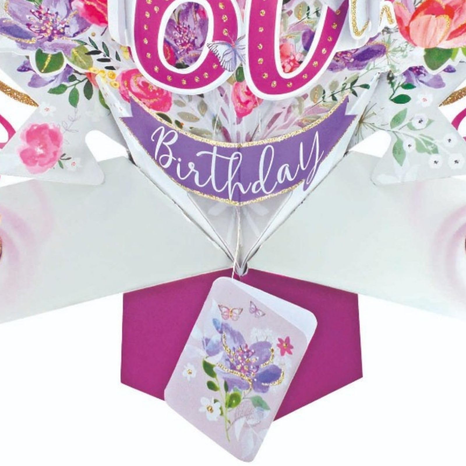 Second Nature Pop Ups Female 60th Birthday 3D Pop-Up Greeting Card | Pink 4