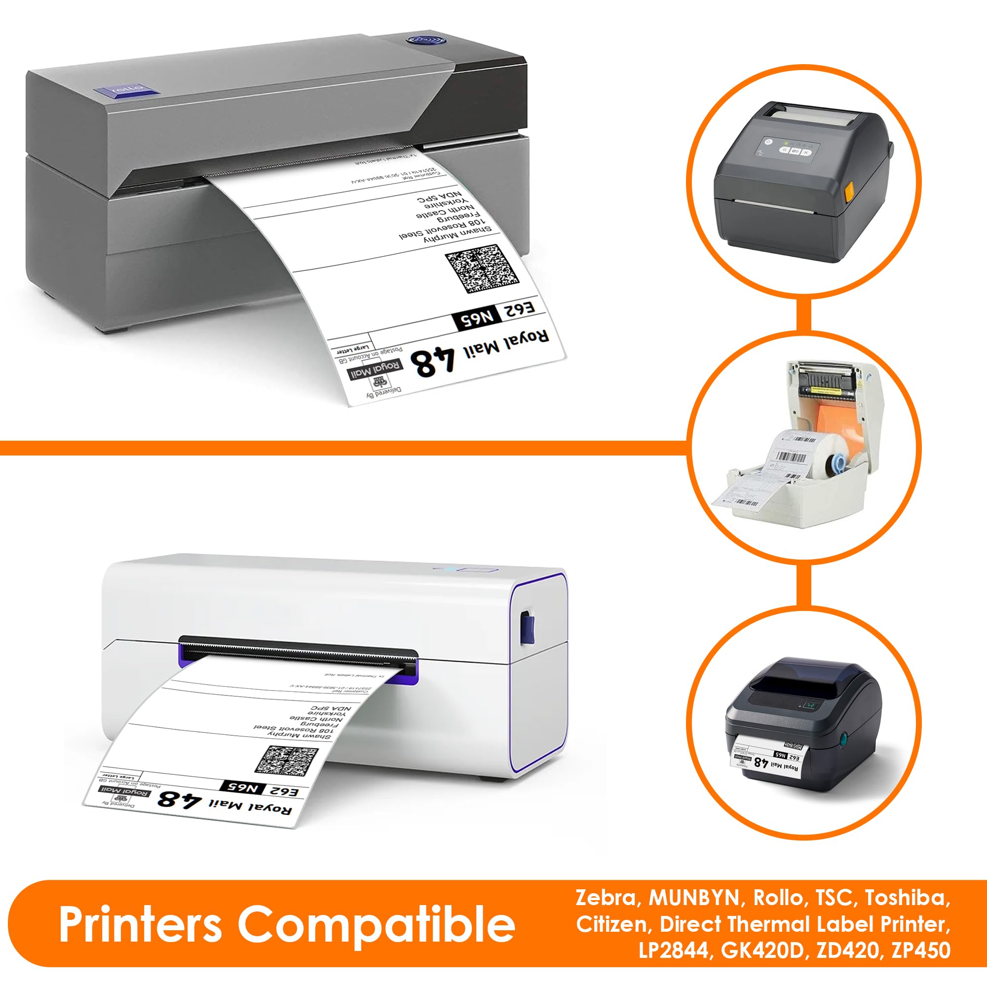 iSOUL 4X6 Direct Thermal Printer Labels Roll 100mm x 150mm 500 White Perman 6