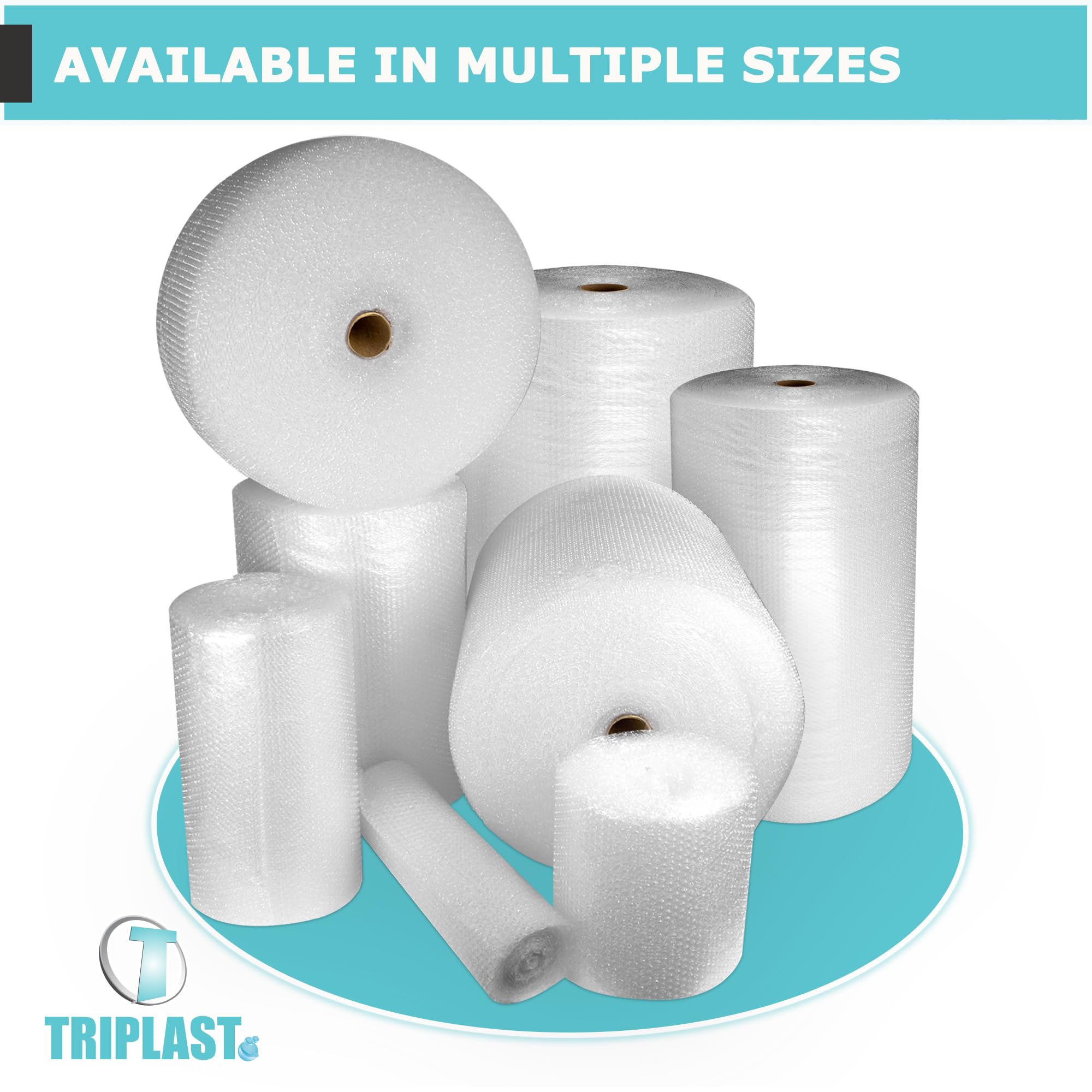 Triplast Bubble Wrap Roll - 500mm x 50m | 30gsm Thickness | Small 10mm Bubbles 6