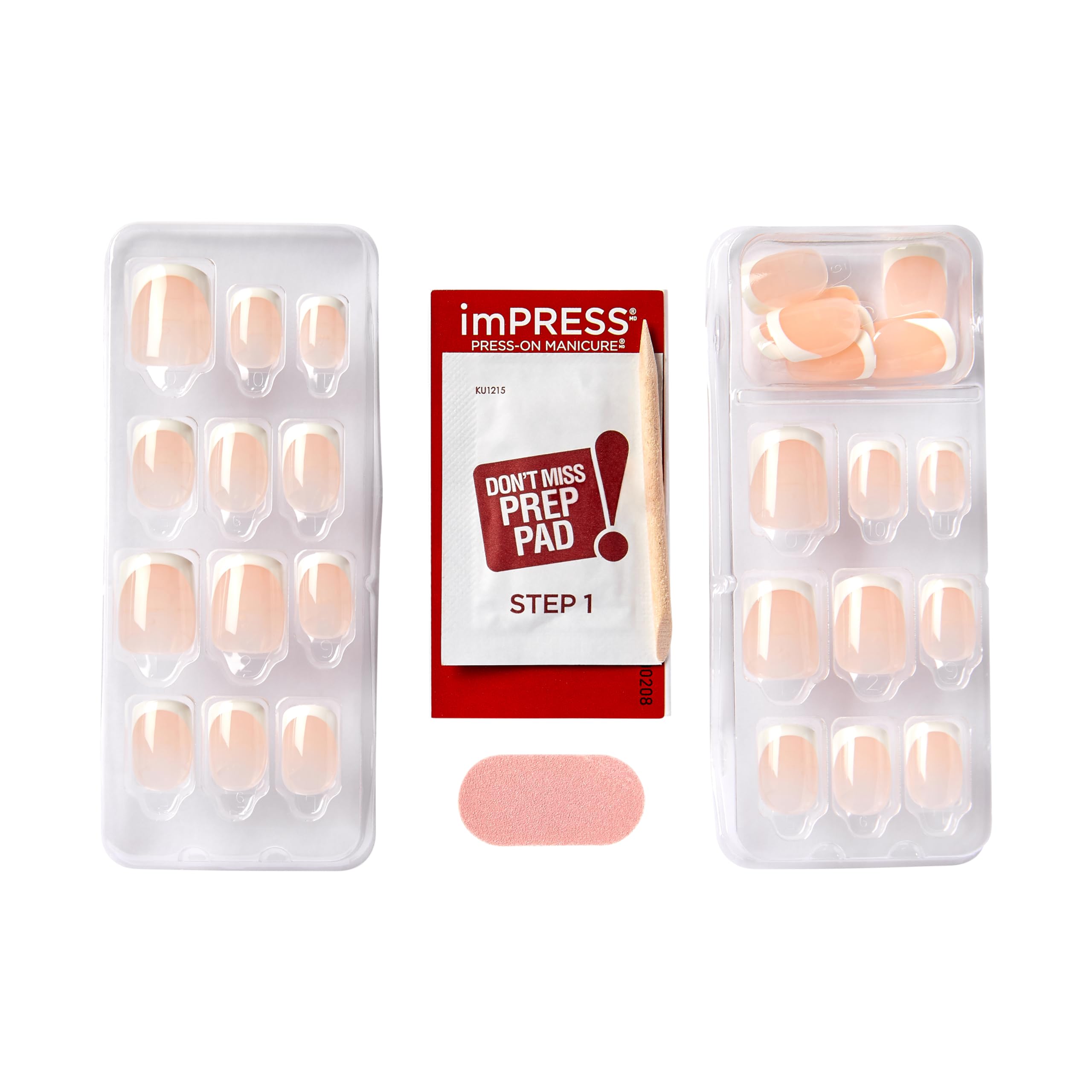 KISS imPRESS Press On Nails - Classic French Manicure | Short Square | 33 Ct. 6