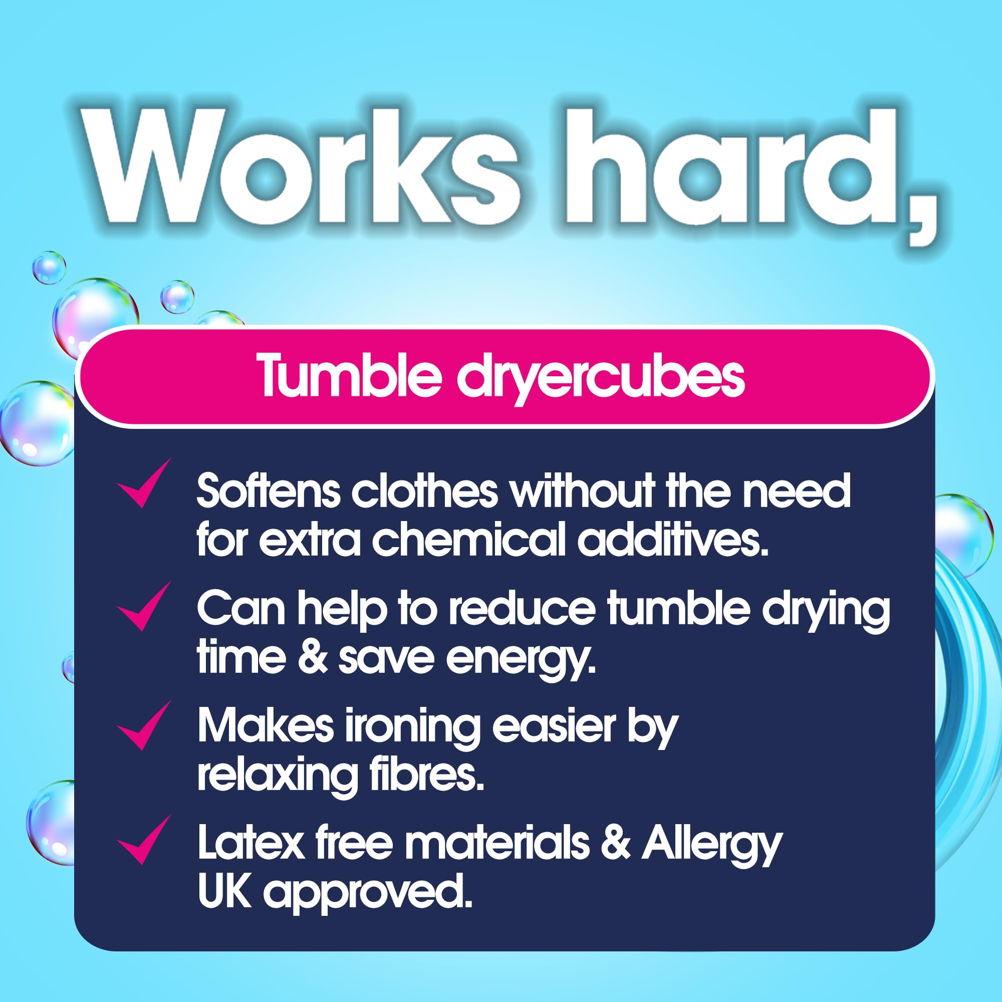 Ecozone Dryer Cubes Tumble Dryer Balls - Pack of 2 | Softer Rubber Material | Variable Node Design 3