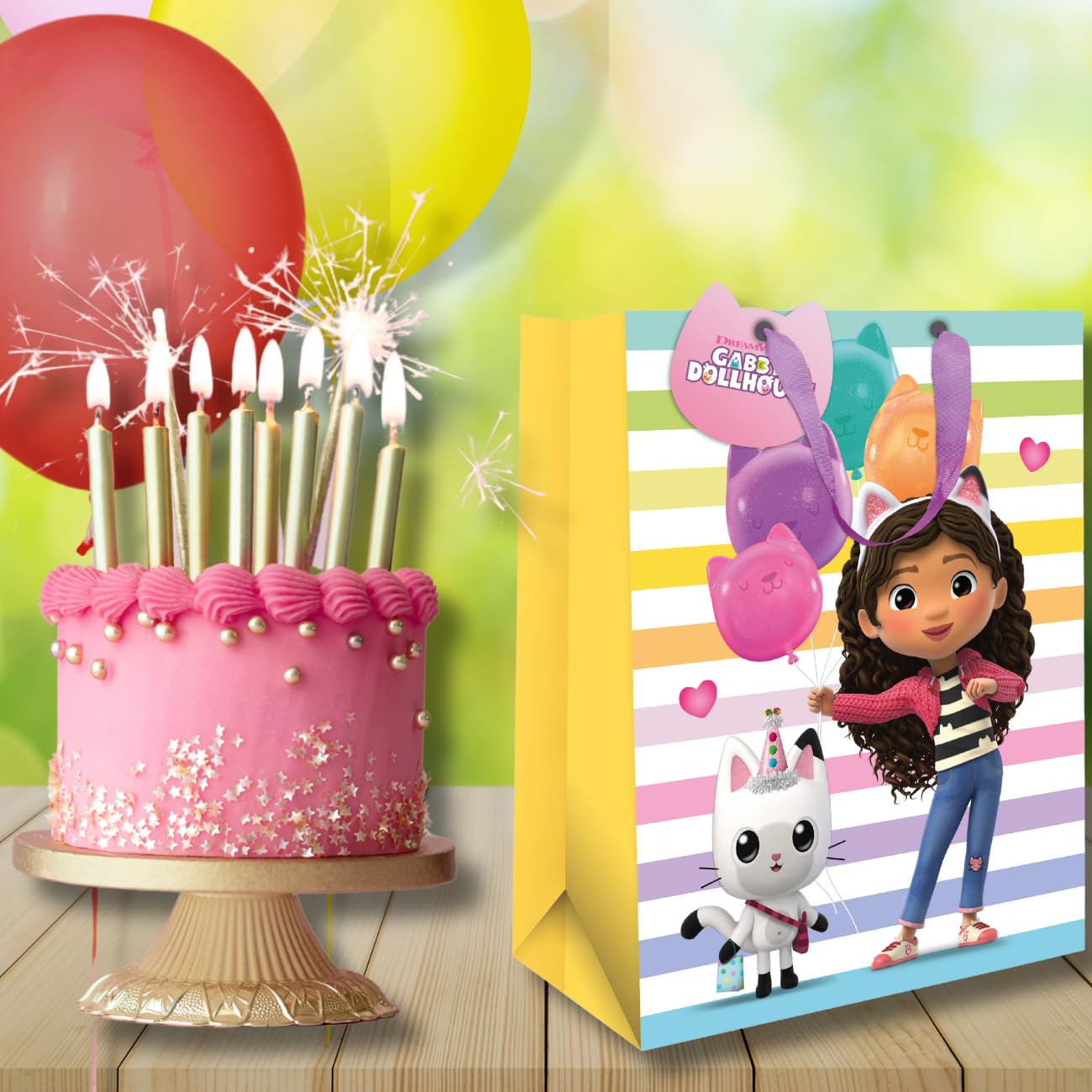 Gabbys Dollhouse Gift Bag - Birthday, Cartoon Cat Theme | 33 x 26 x 13.5 cm 5
