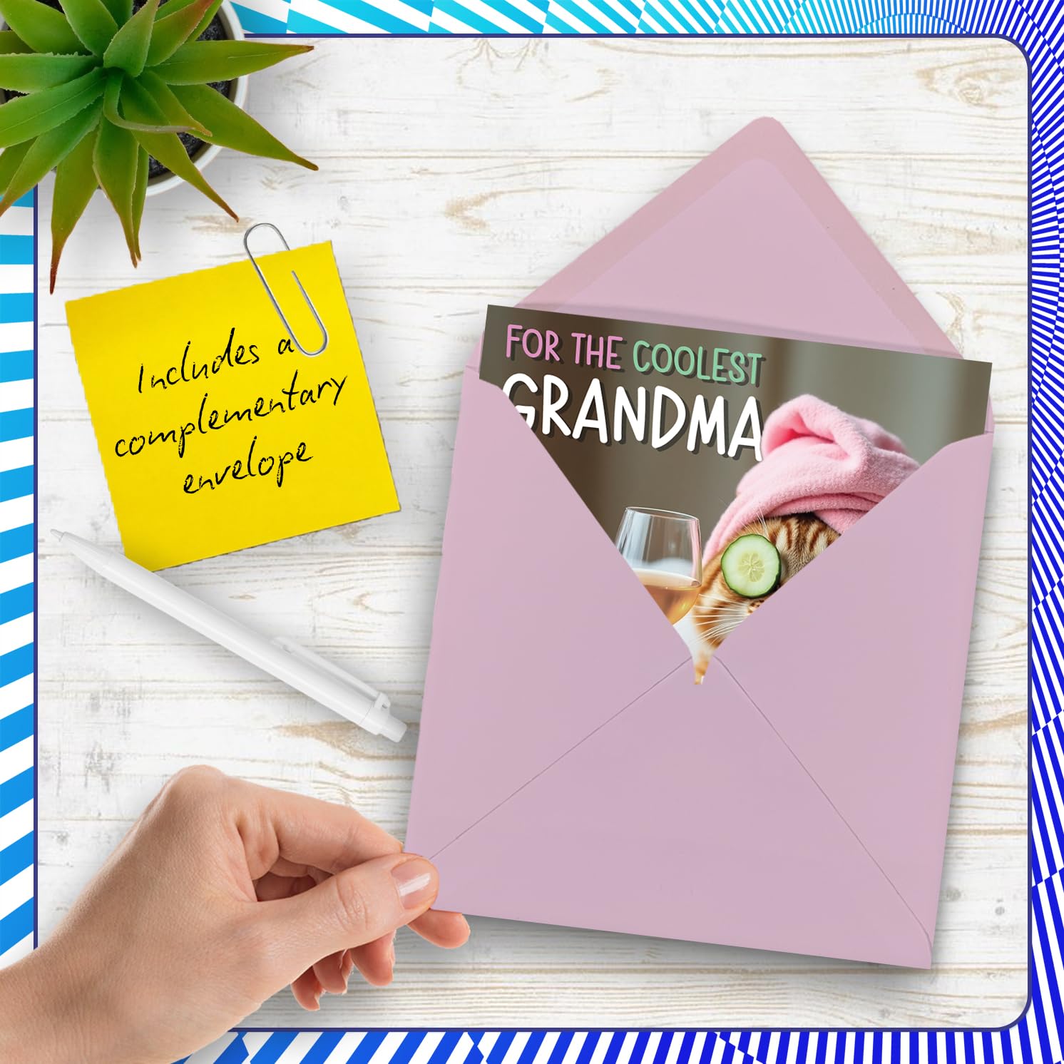 Stuff4 Funny Grandma Birthday Card - Relaxing Bath Cat Design | 145mm x 145mm 5