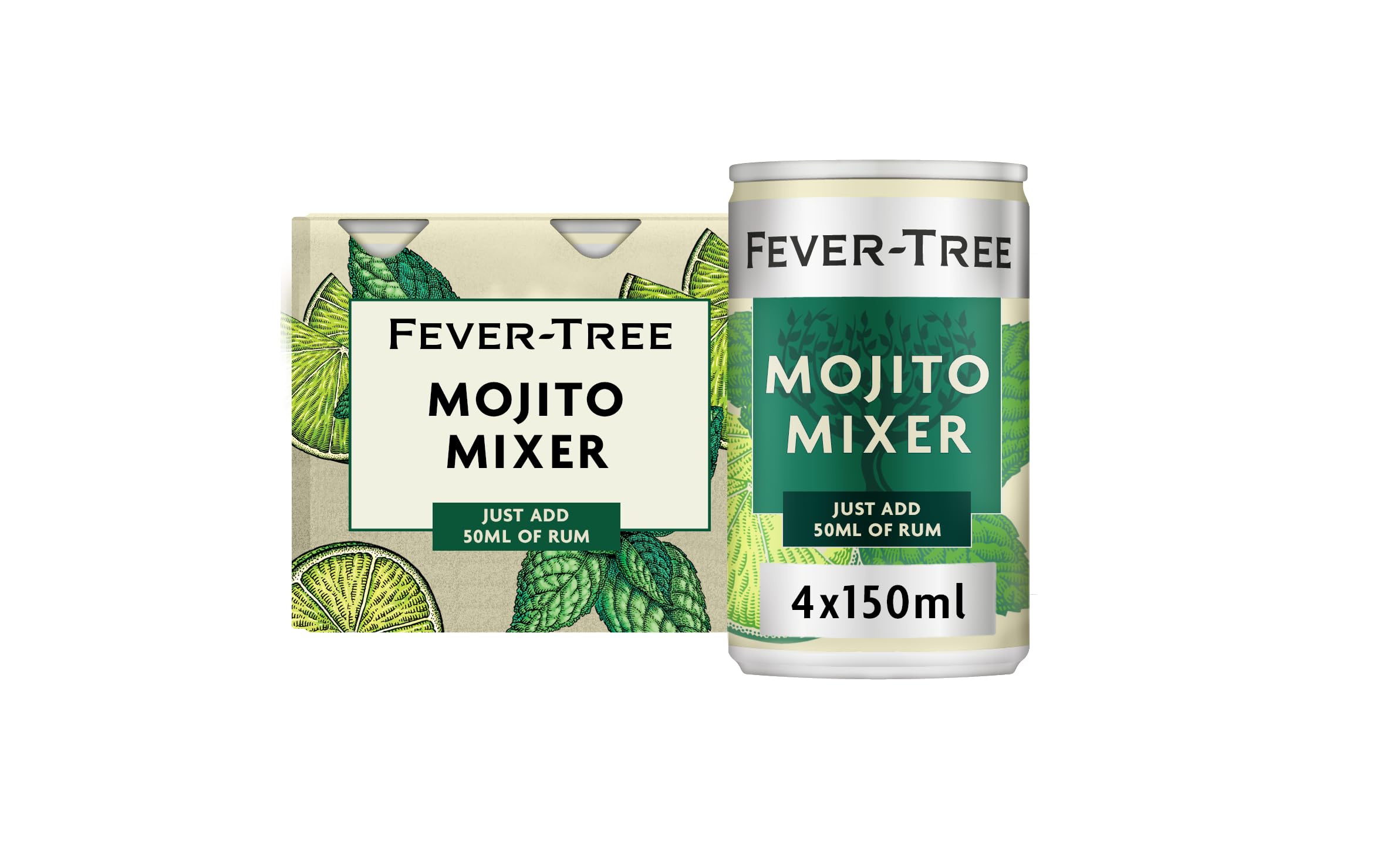 Fever-Tree Classic Mojito Cocktail Mixer – 4 Flaschen à 150 ml