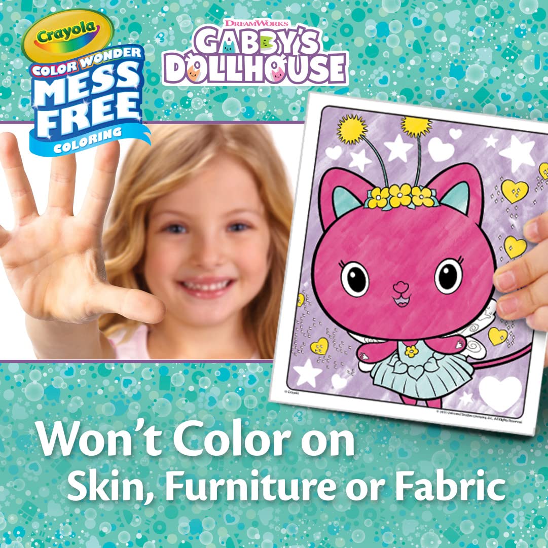 CRAYOLA Color Wonder - Gabby's Dollhouse Mess-Free Colouring Book | 18 Pages | 5 Markers 5