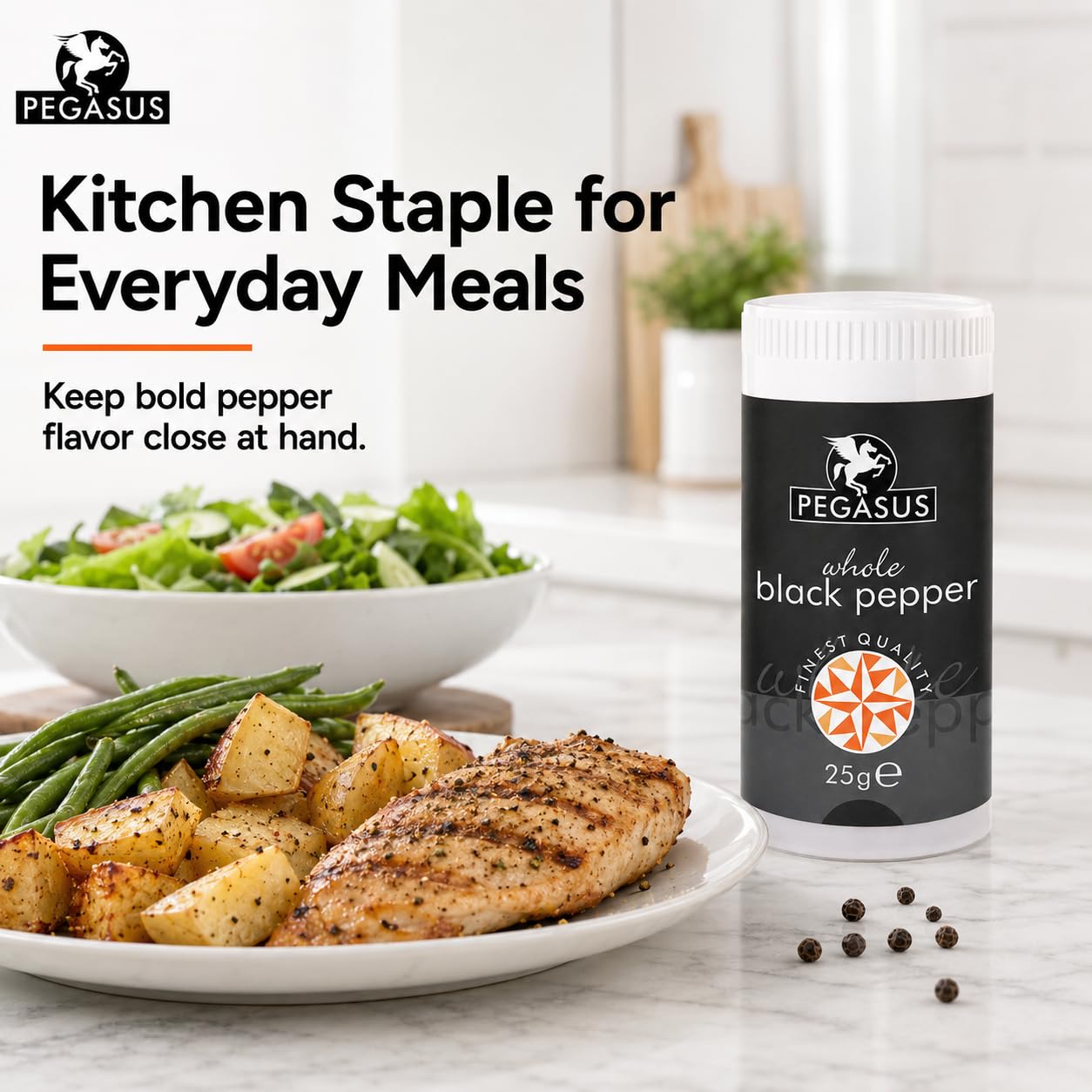 Pegasus Whole Black Pepper - 25g | Premium Peppercorns for Cooking 5
