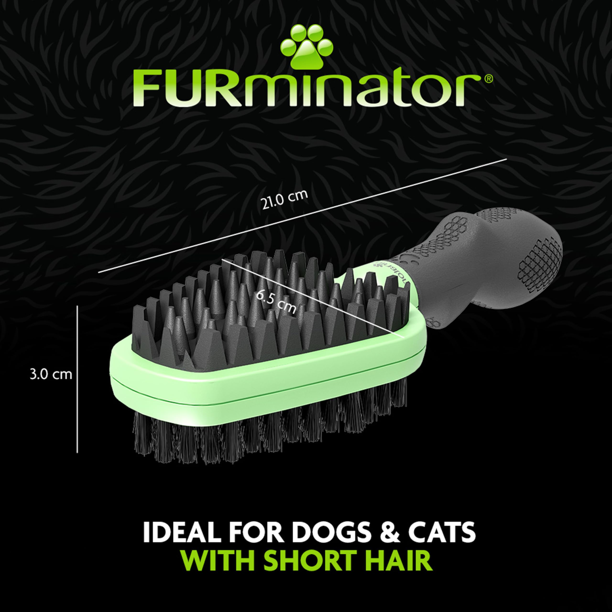 FURminator Soft Brush - Dual-Sided Gentle Grooming for Short Hair Dogs & Cats | Green 4