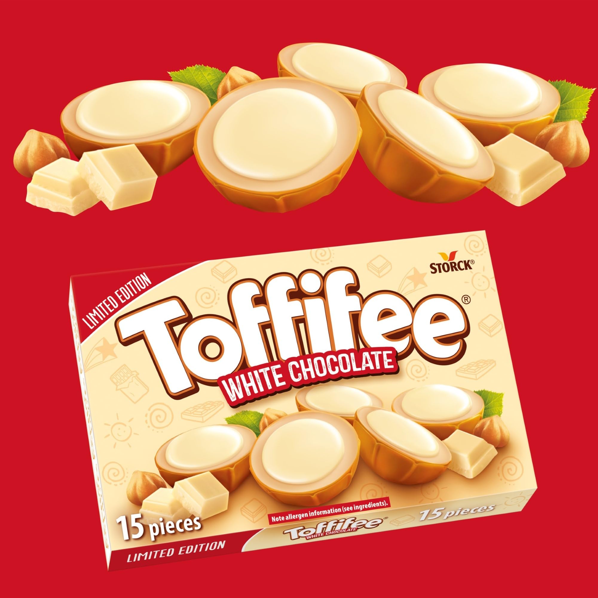 Toffifee Weiße Schokolade Kaubonbons mit Haselnuss und zarter weißer Schokolade - 15 Stück 9