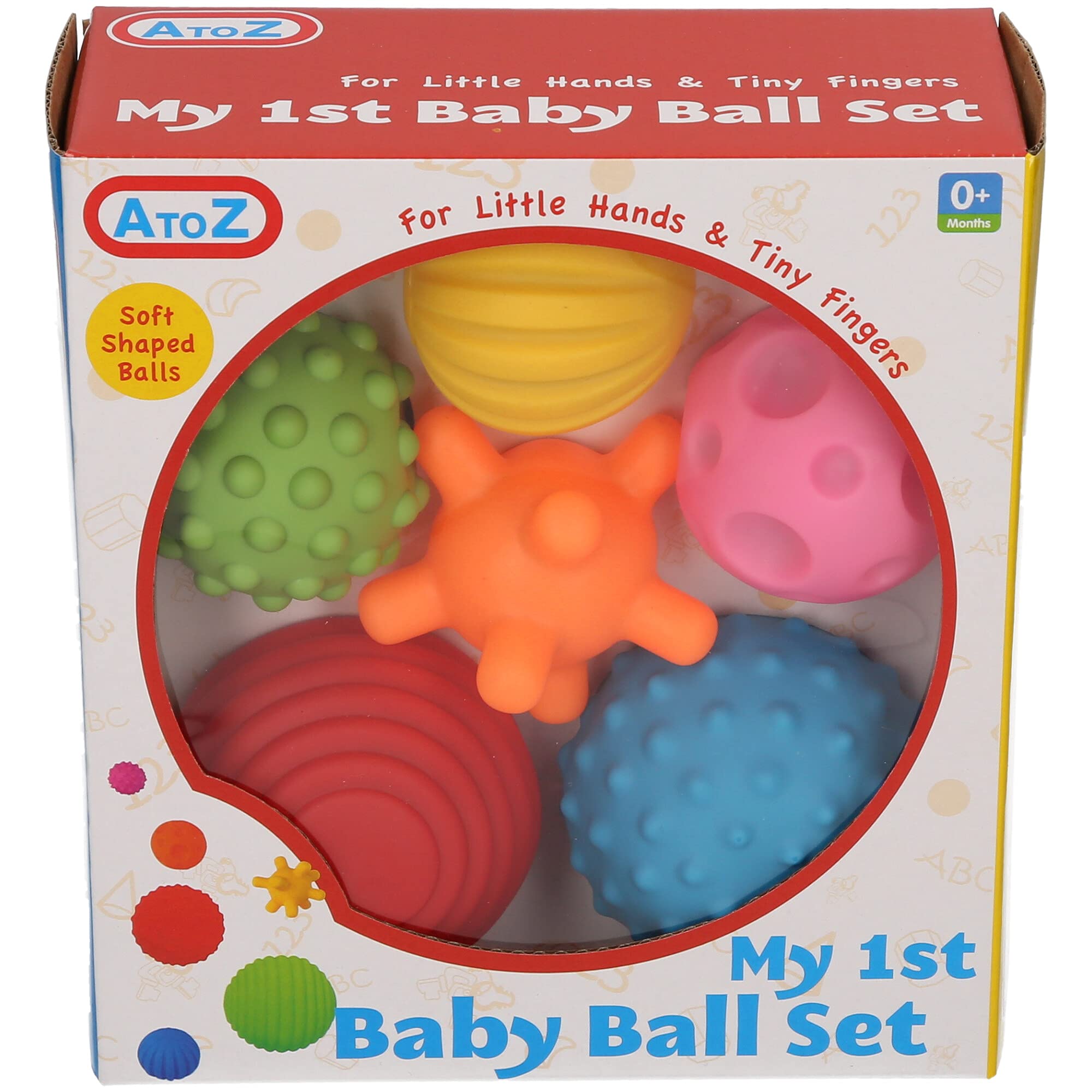 Atoz My First Baby Multi Textured Sensory Soft Balls - 6 Pack | Develops Tactile Skills | Birth+ 3