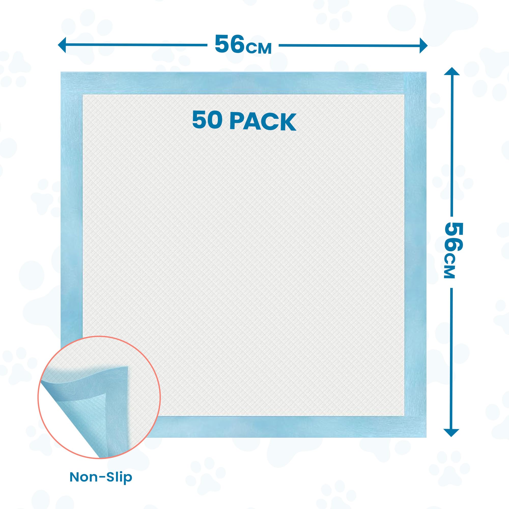 Cool Paws Puppy Training Pads - 50 Pack Medium Size 56 x 56cm Ultra-Absorbent 6