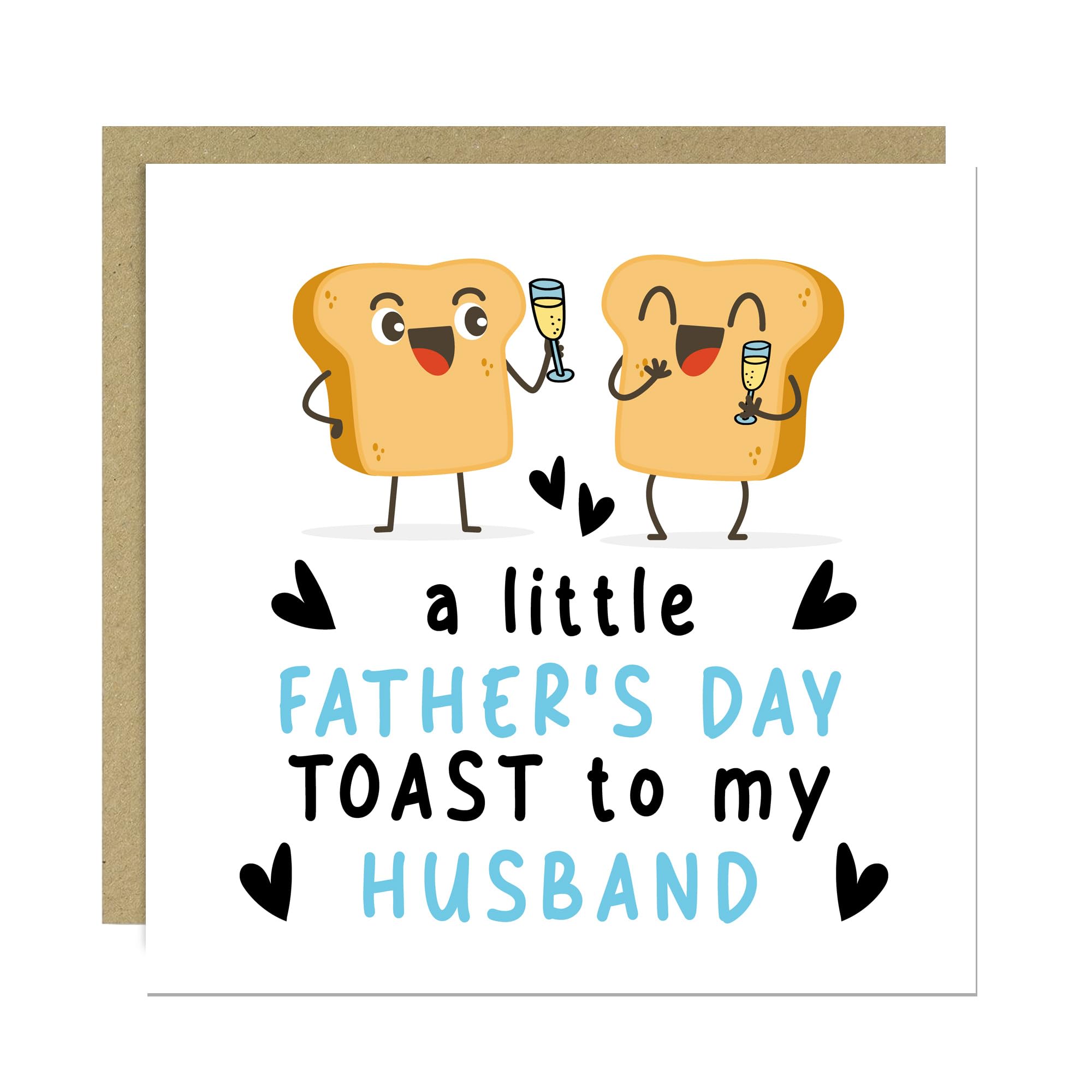 RED OCEAN Fathers Day Card For Husband - Handmade Square Card | 350gsm Matte Card | Includes Brown Craft Envelope