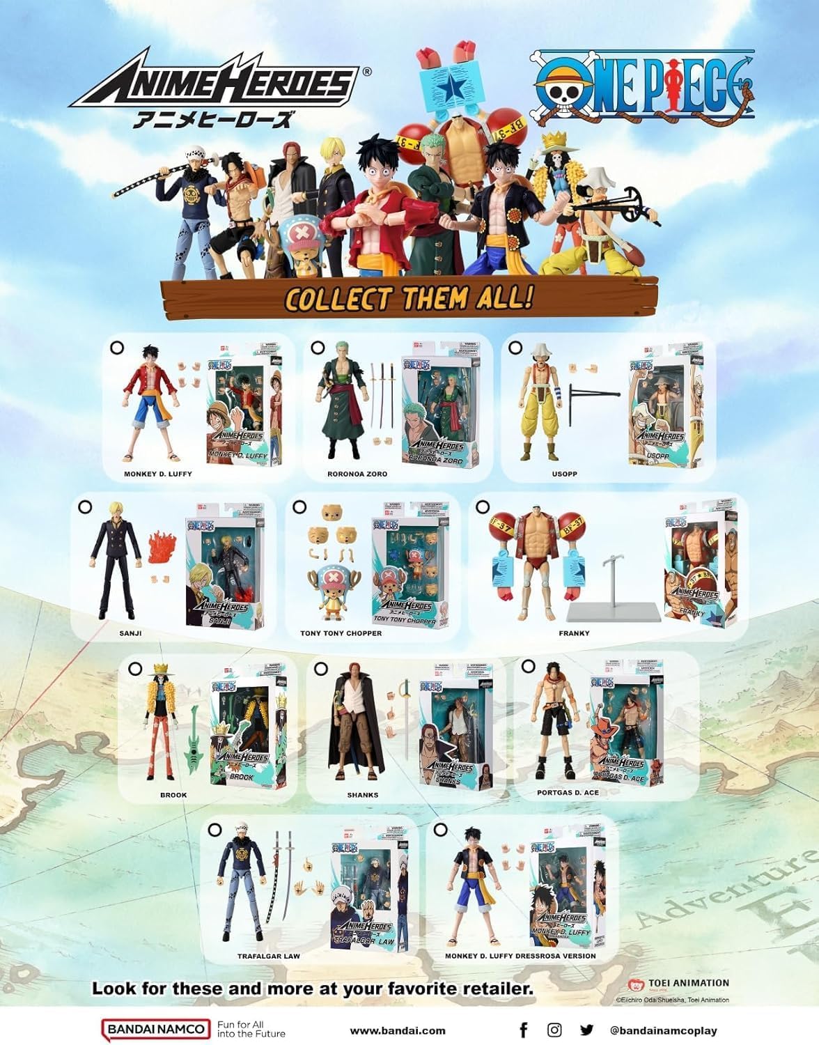BANDAI Anime Heroes One Piece - Monkey D. Luffy 'Vers. Dressrosa' Action Figure | 17cm | Articulated