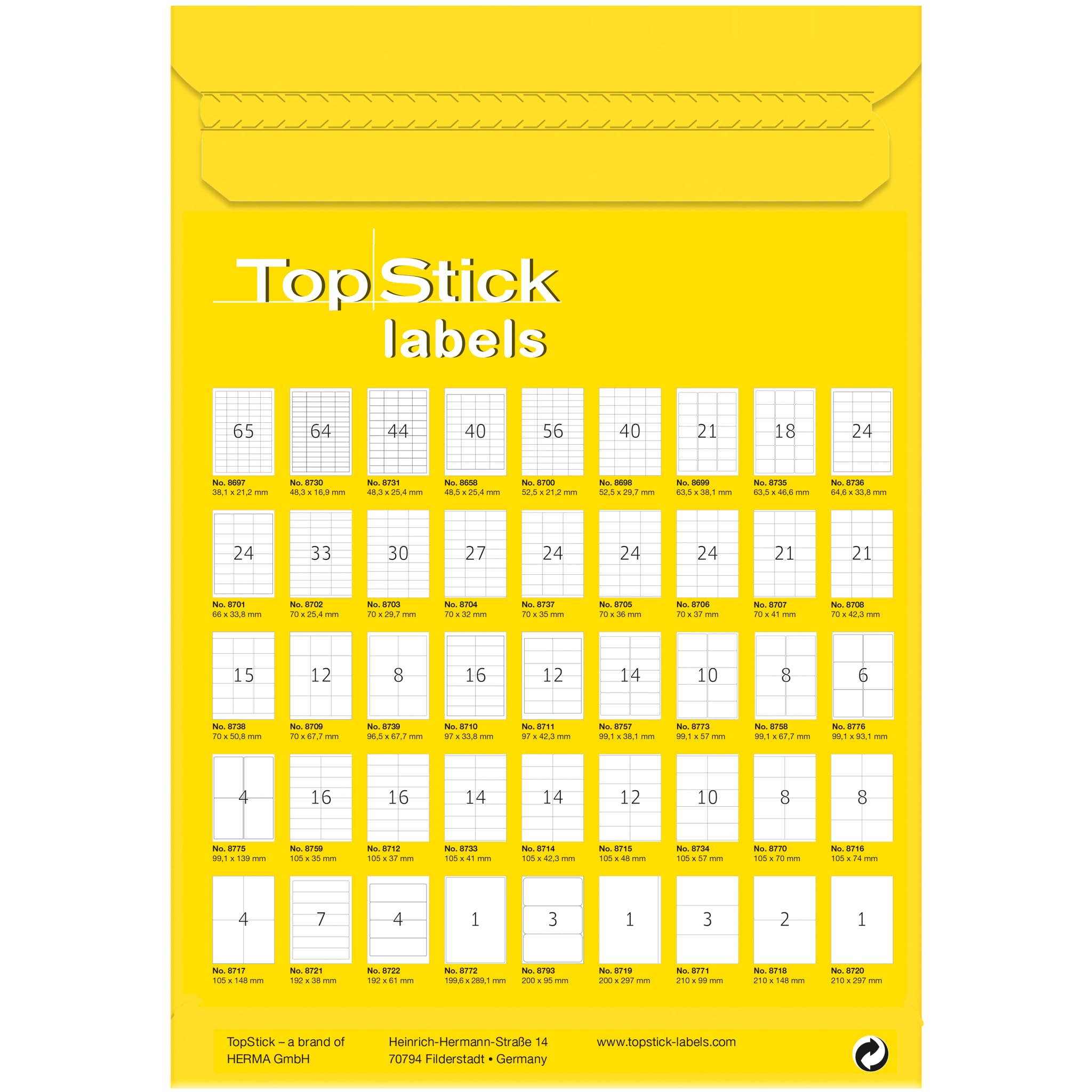 TopStick 8731 Multi-Purpose Labels - 44 Labels/Sheet, 48.3 x 25.4 mm, 100 Sheets | Laser/Inkjet Compatible 4