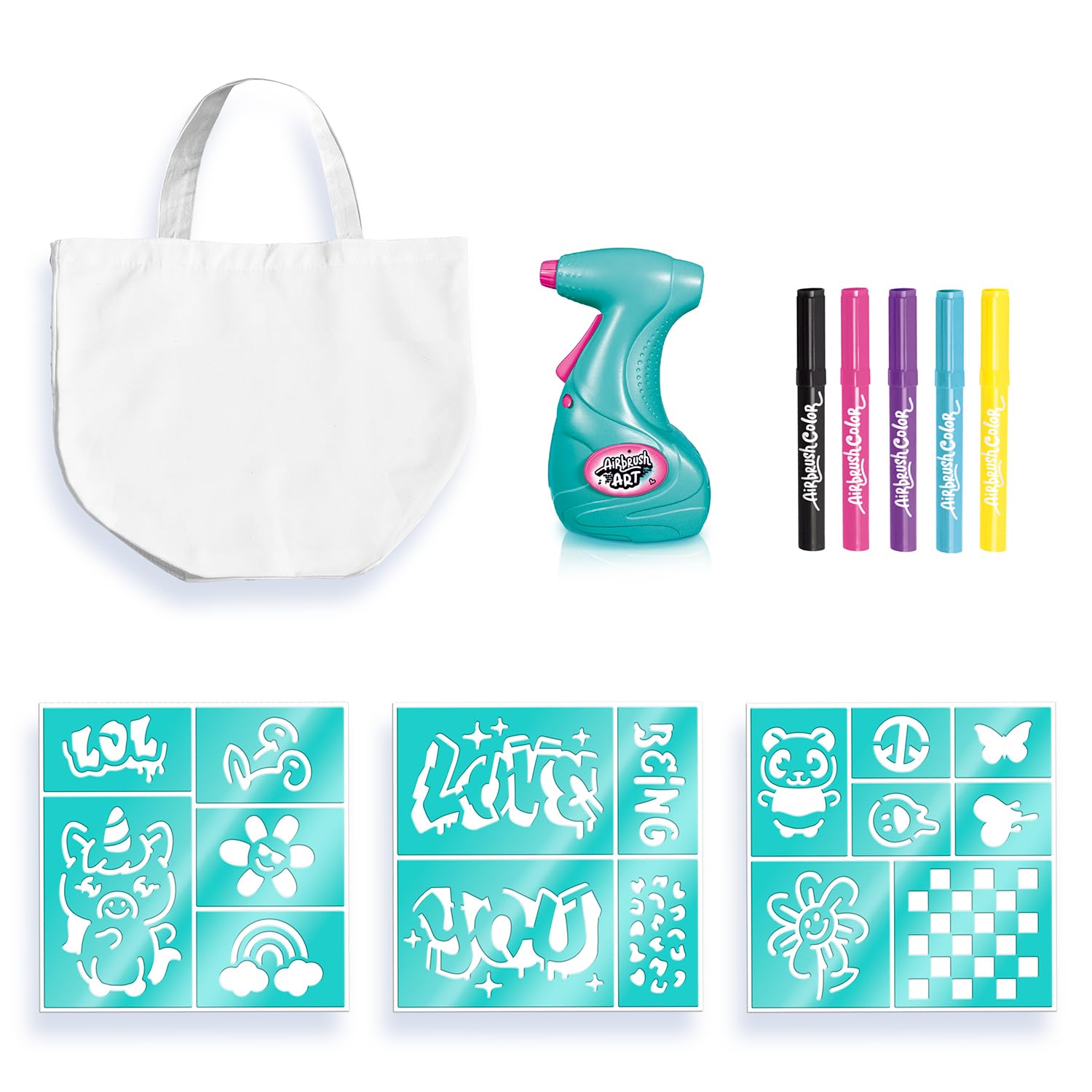 Canal Toys Airbrush Fashion Design Kit - Battery Powered Airbrush | Washable Colors | Includes Tote Bag 6