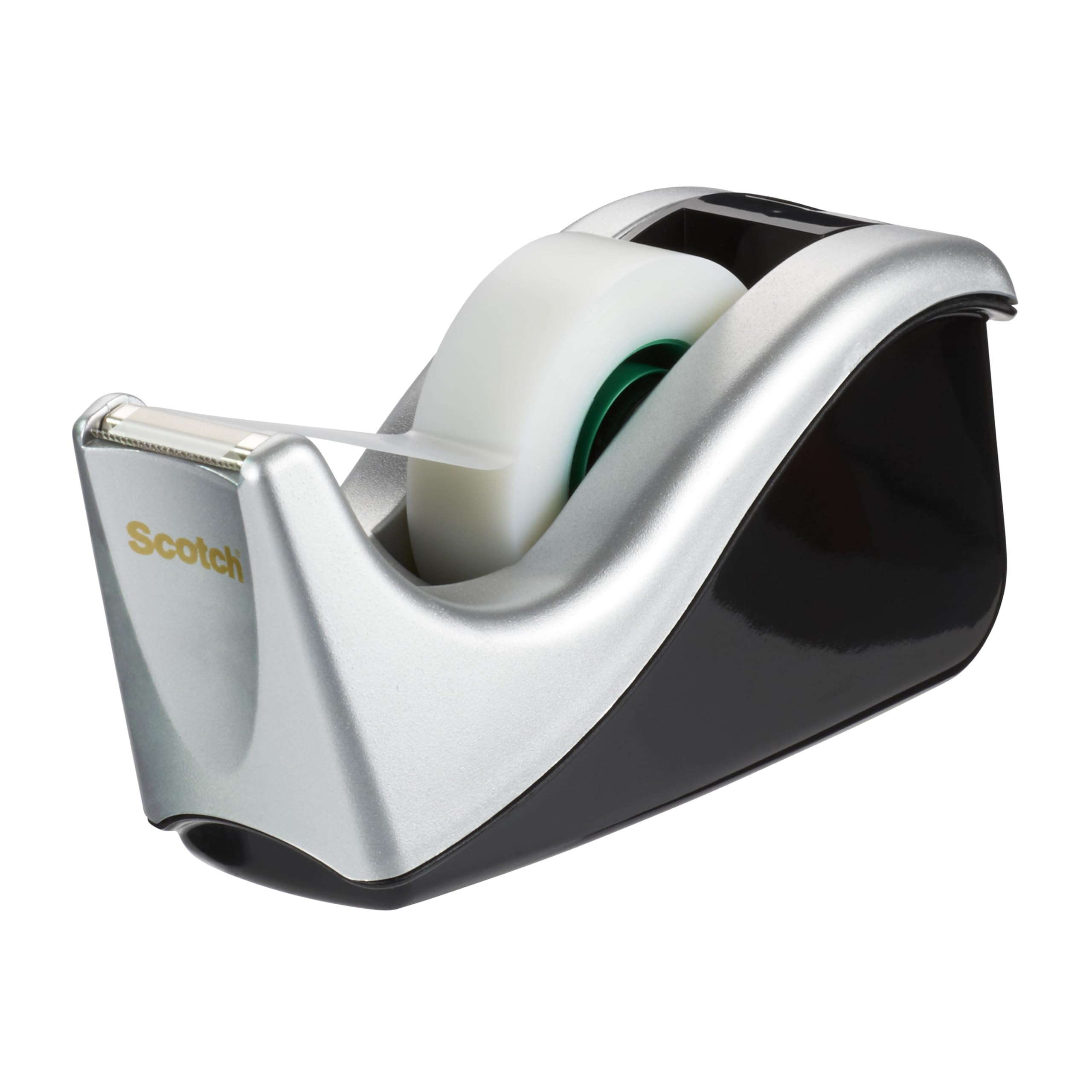 Scotch Tape Dispenser C60 - Weighted Base for One-Handed Use | Includes 1 Roll Magic Tape 19mm x 33m