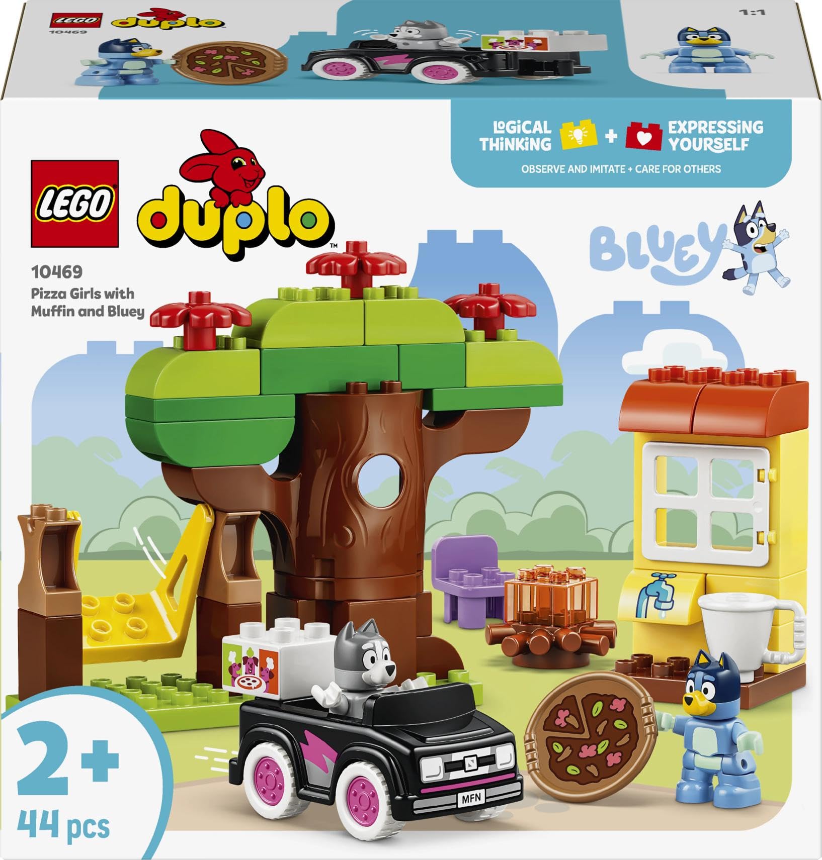 LEGO DUPLO Bluey Pizza Girls with Muffin and Bluey Building Set | Ages 2+ 5