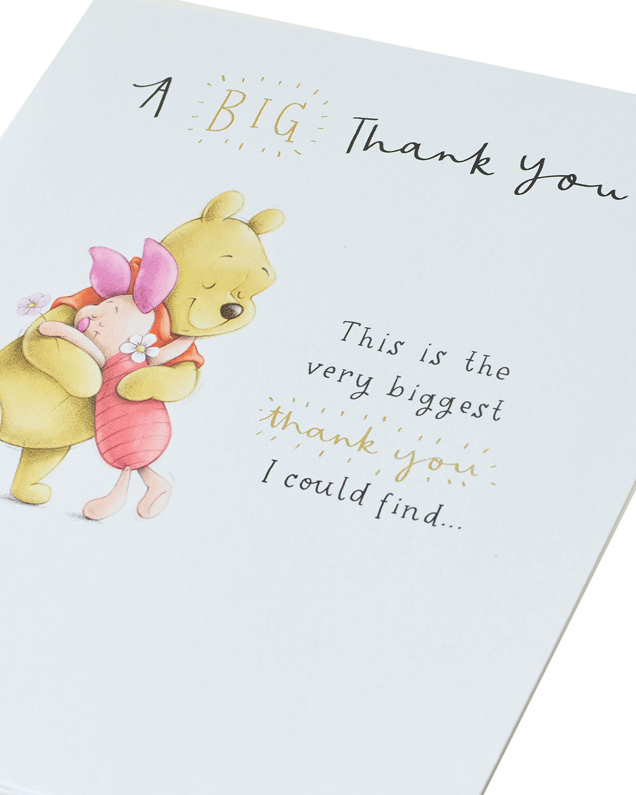 UK Greetings Disney Pooh Bear & Piglet Thank You Greeting Card | Gold Foil | FSC Certified 4