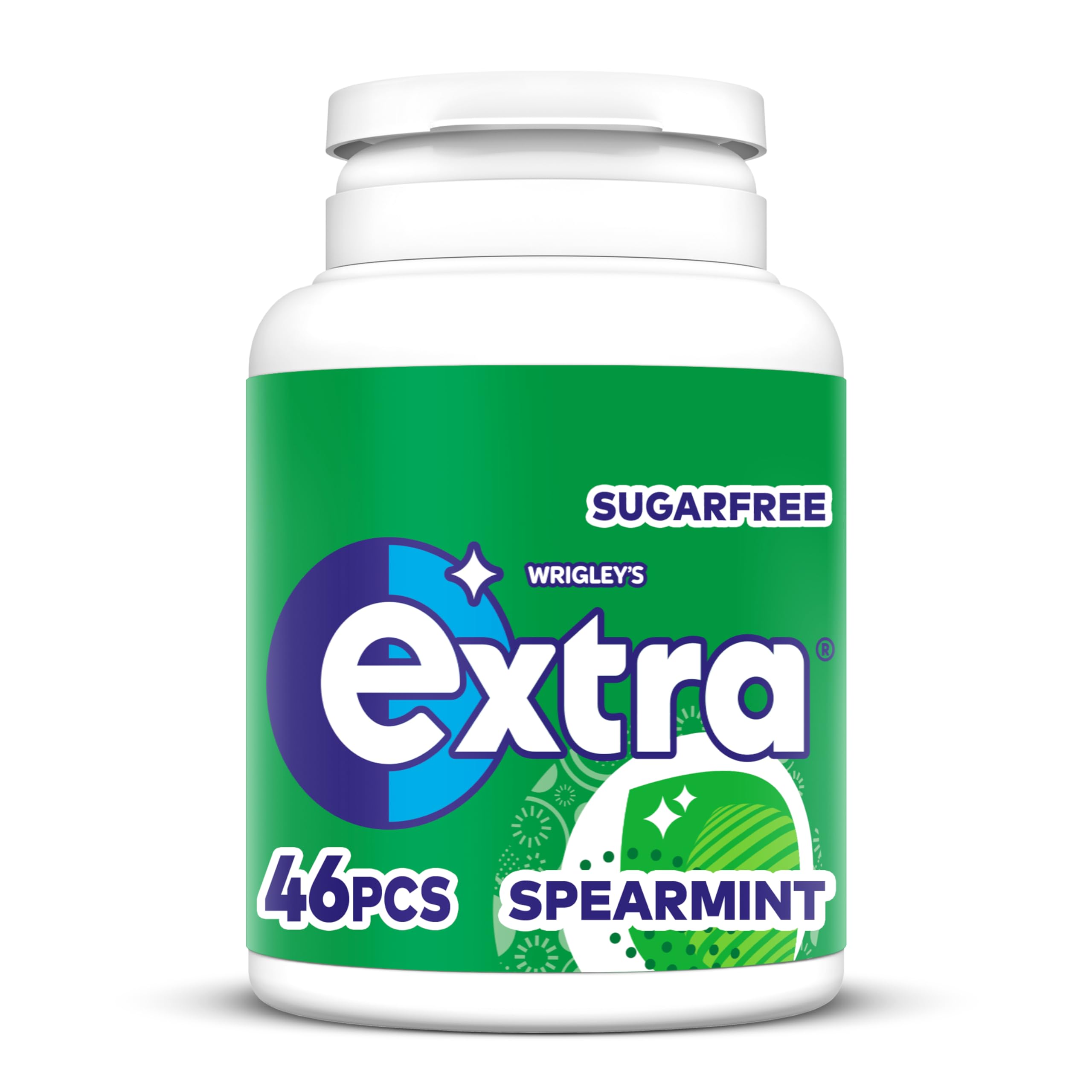 Extra Sugar Free Chewing Gum - Spearmint Flavor Bottle | 46 Pieces