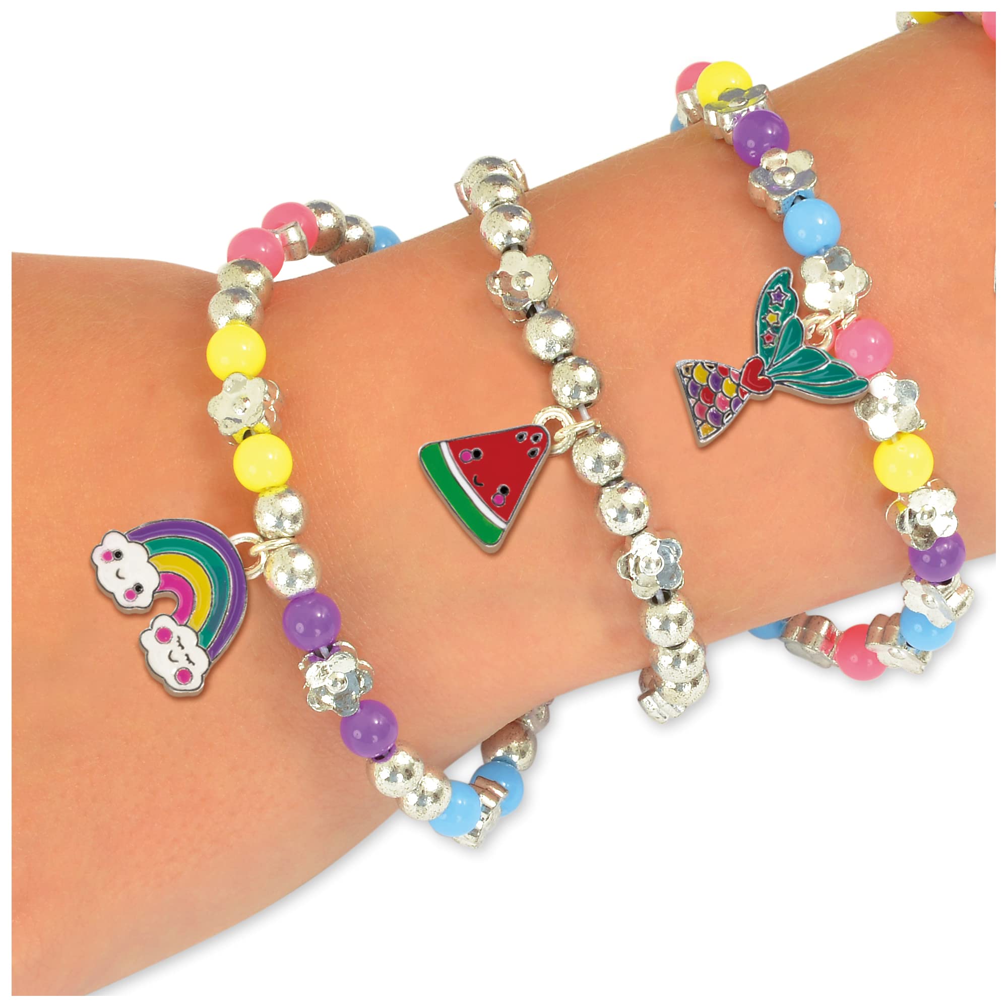 Galt Charm Bracelets Kids Craft Kit - 300 Beads, Metal Charms, Elastic | Ages 8+