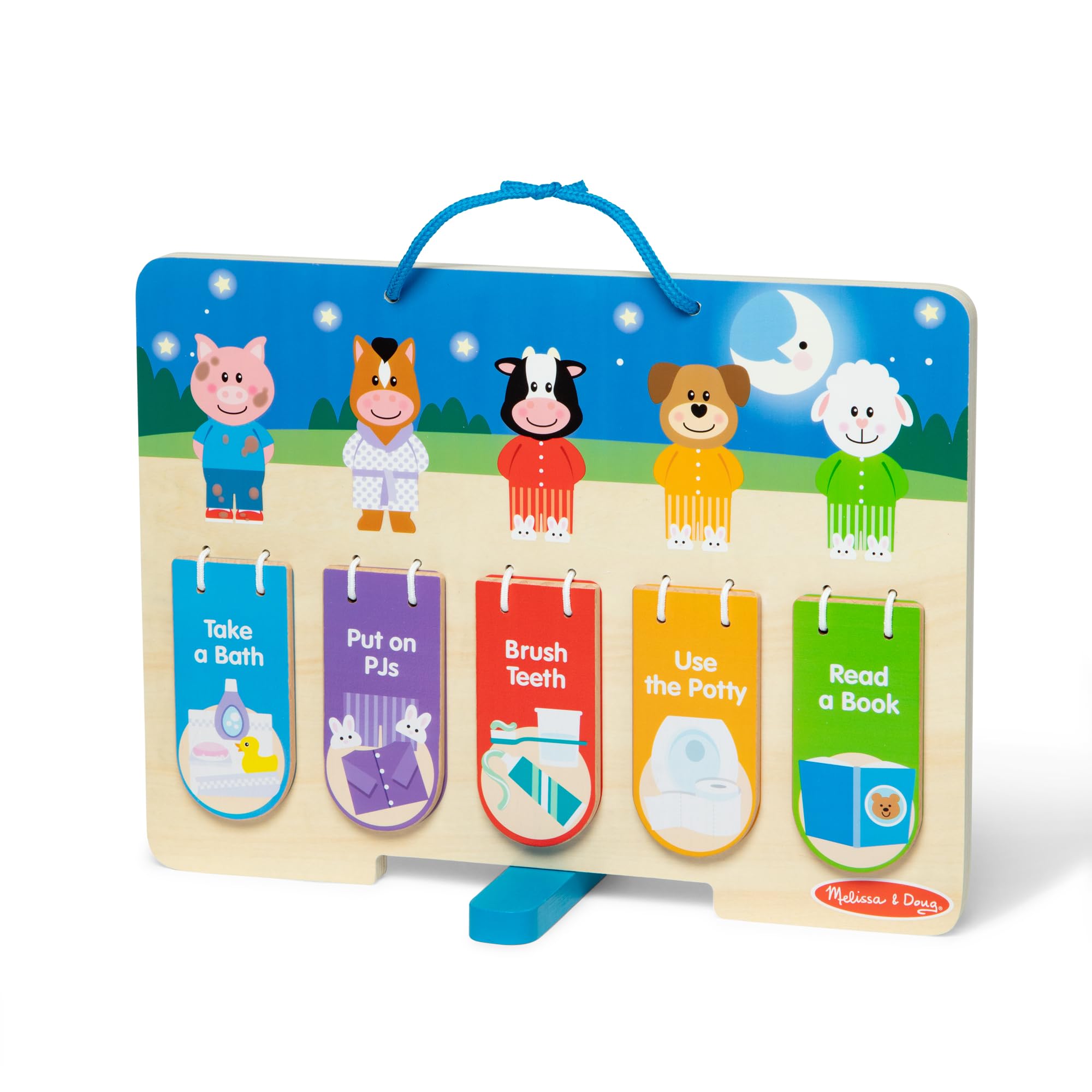 Melissa & Doug My Daily Routines Chart - Early Learning Toy for Kids Ages 3-6 | Double-Sided Interactive Board | FSC Certified Wood 4