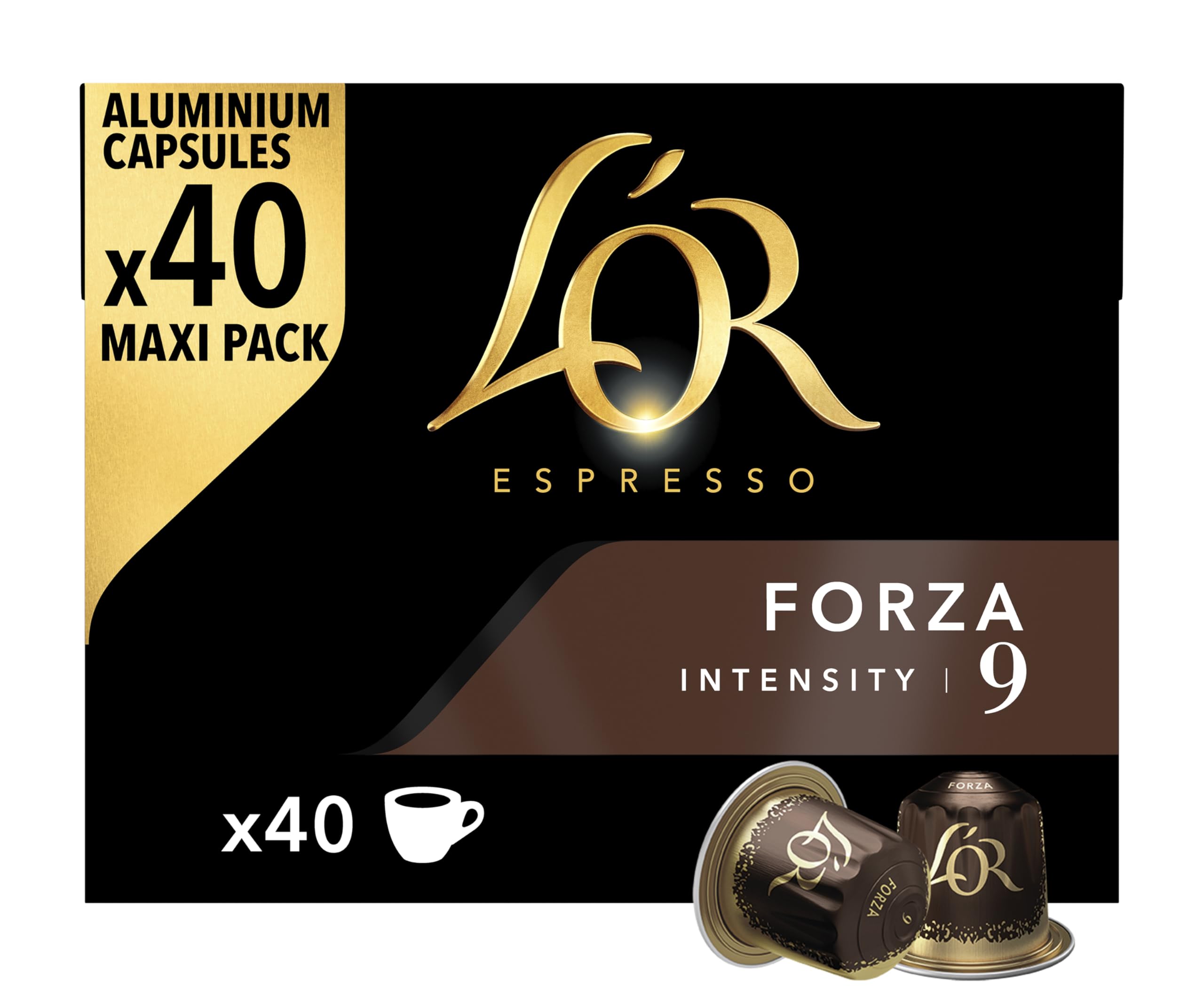 L'OR Espresso Forza Coffee Pods - Intensity 9 | Oak & Liquorice Notes | 40 Count 1
