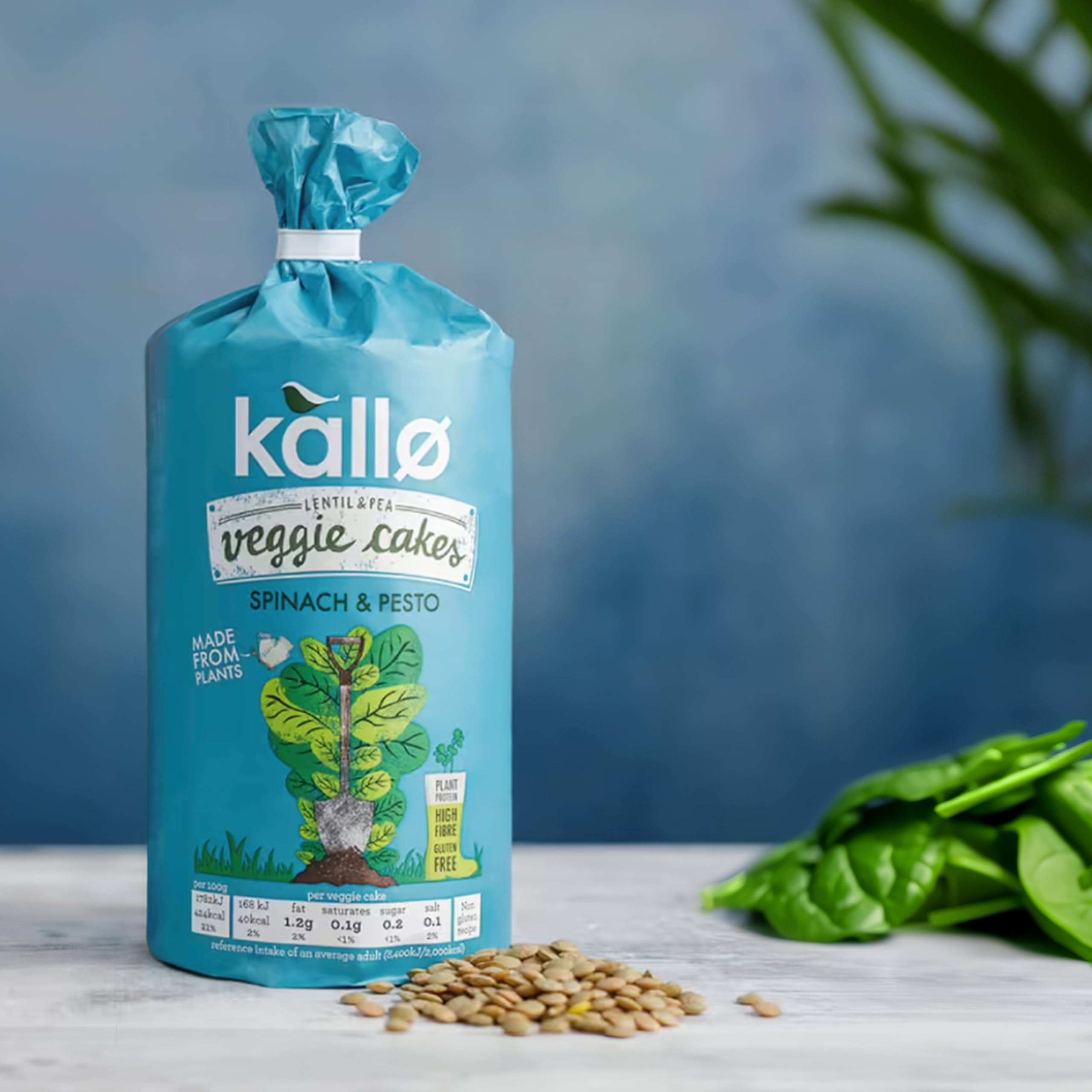 Kallo Spinat-Pesto-Gemüsekuchen, Linsen-Erbsen-Puffcracker aus Pflanzen 12
