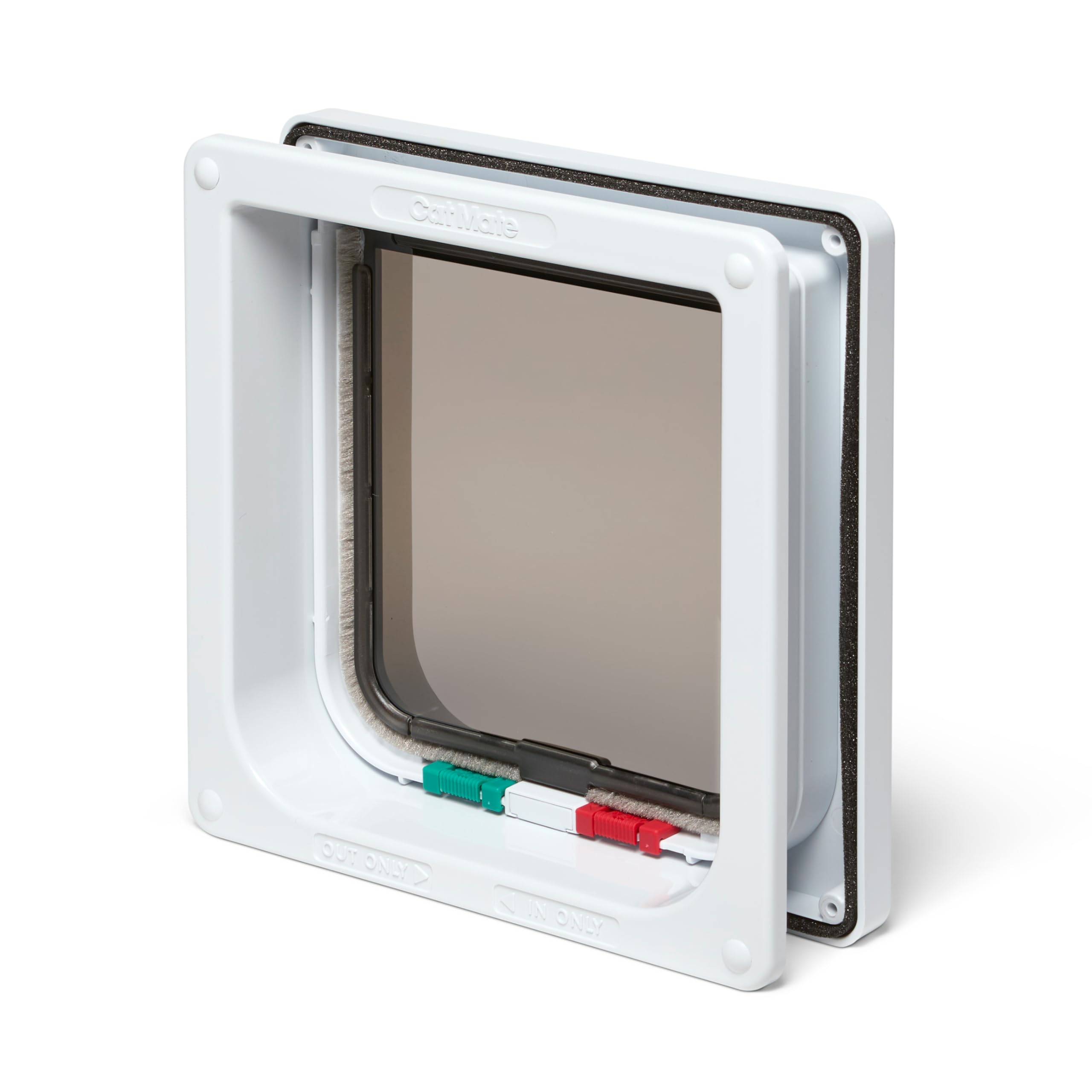 Cat Mate 4 Way Locking Cat Flap with Door Liner to 50mm (2”), White (235W) 6