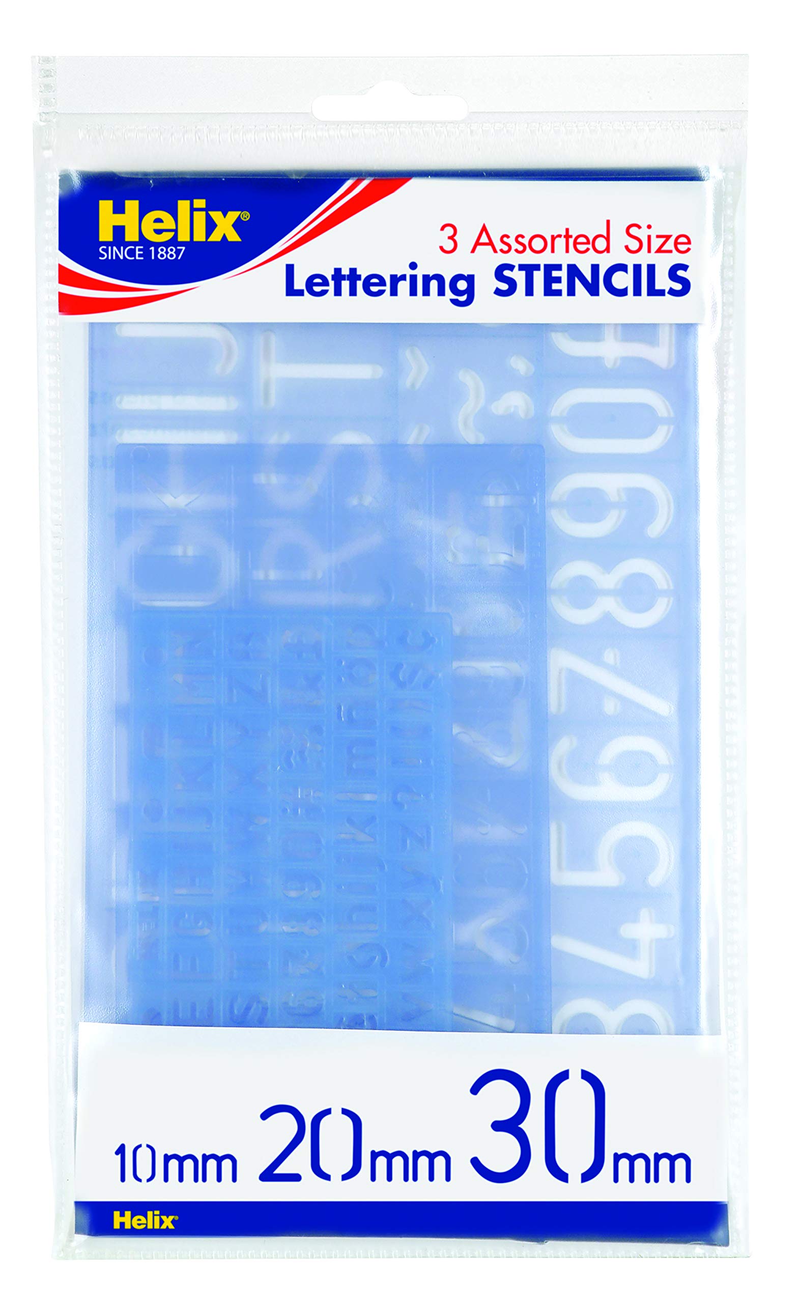Helix Three Piece Stencil Set - Letters, Numbers & Symbols | 10mm, 20mm, 30mm Sizes 4