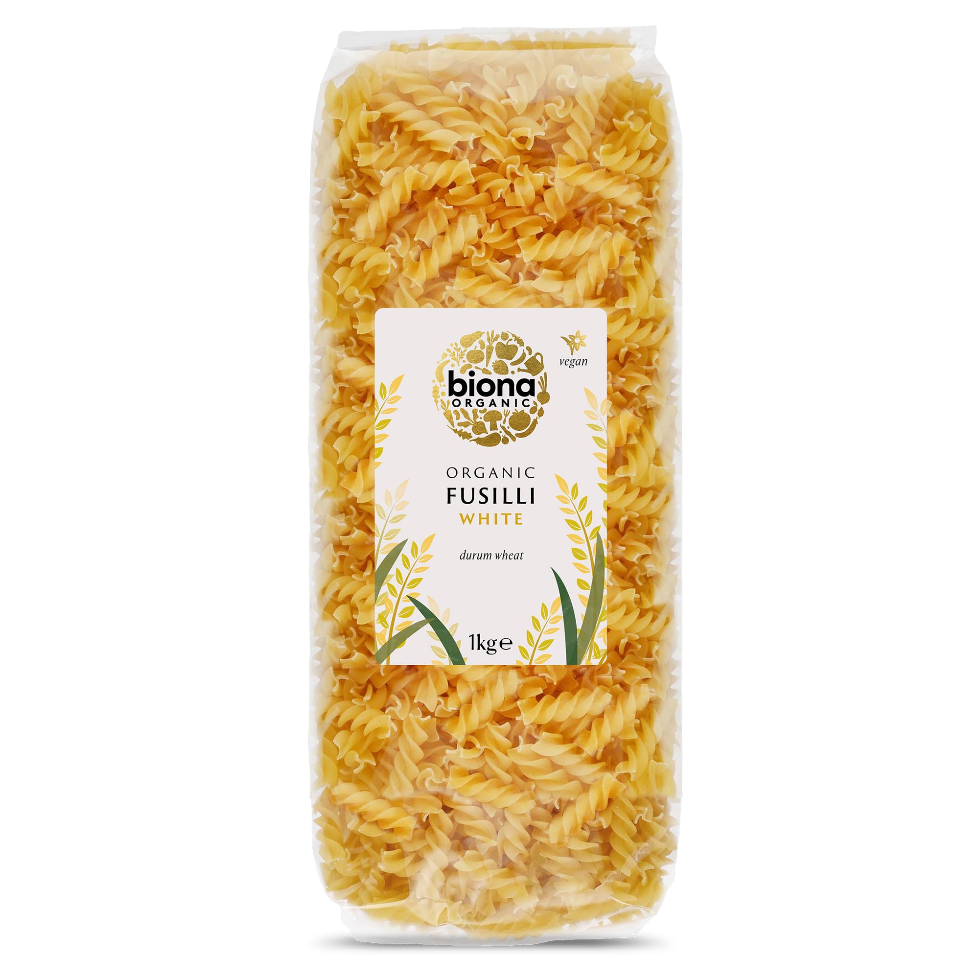 Biona Organic White Fusilli Pasta - 1kg | Made with Italian Durum Wheat | Bronze Extruded