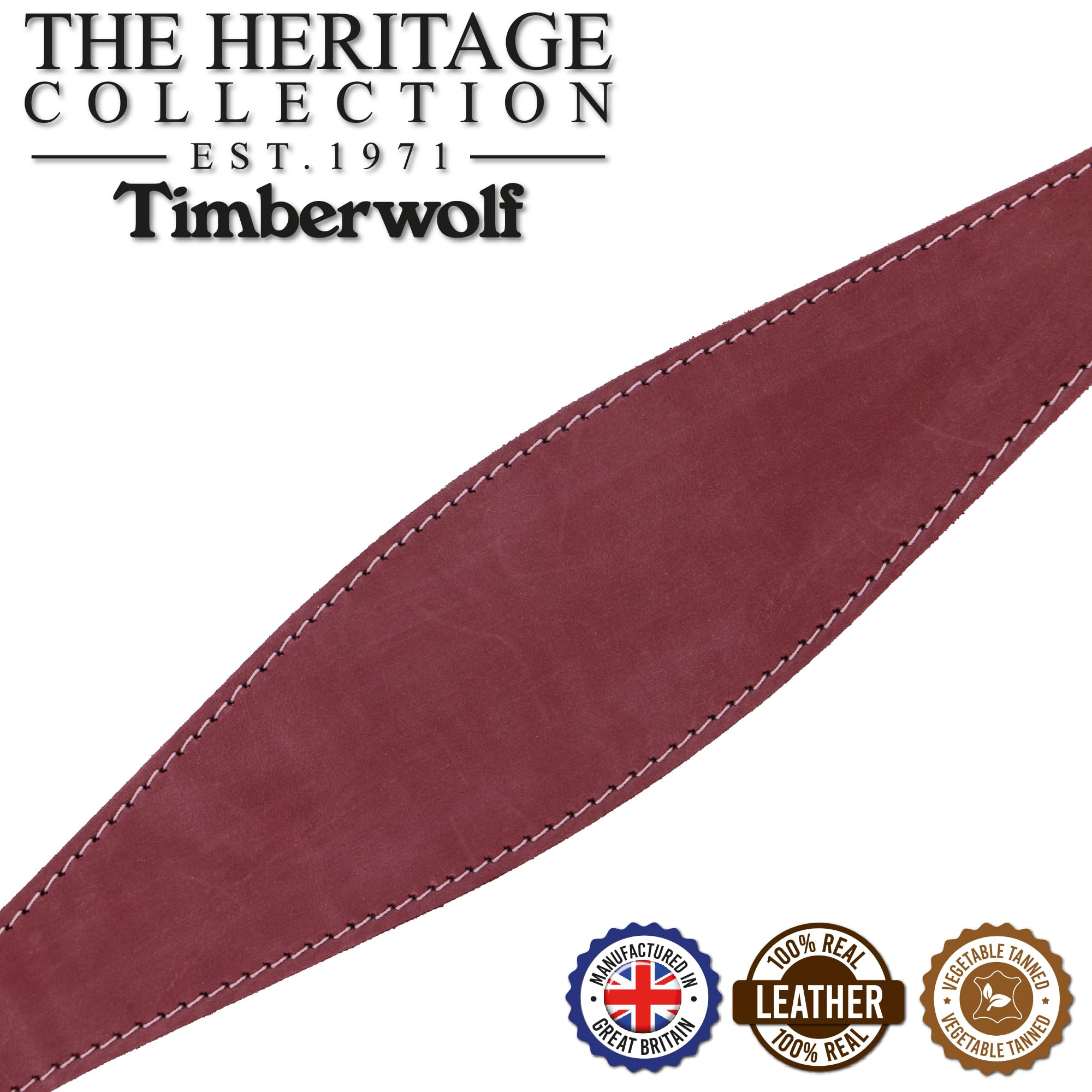 Ancol Timberwolf Leather Greyhound Dog Collar - Raspberry | 34-43cm Size | Top Grain Bridle Leather 5