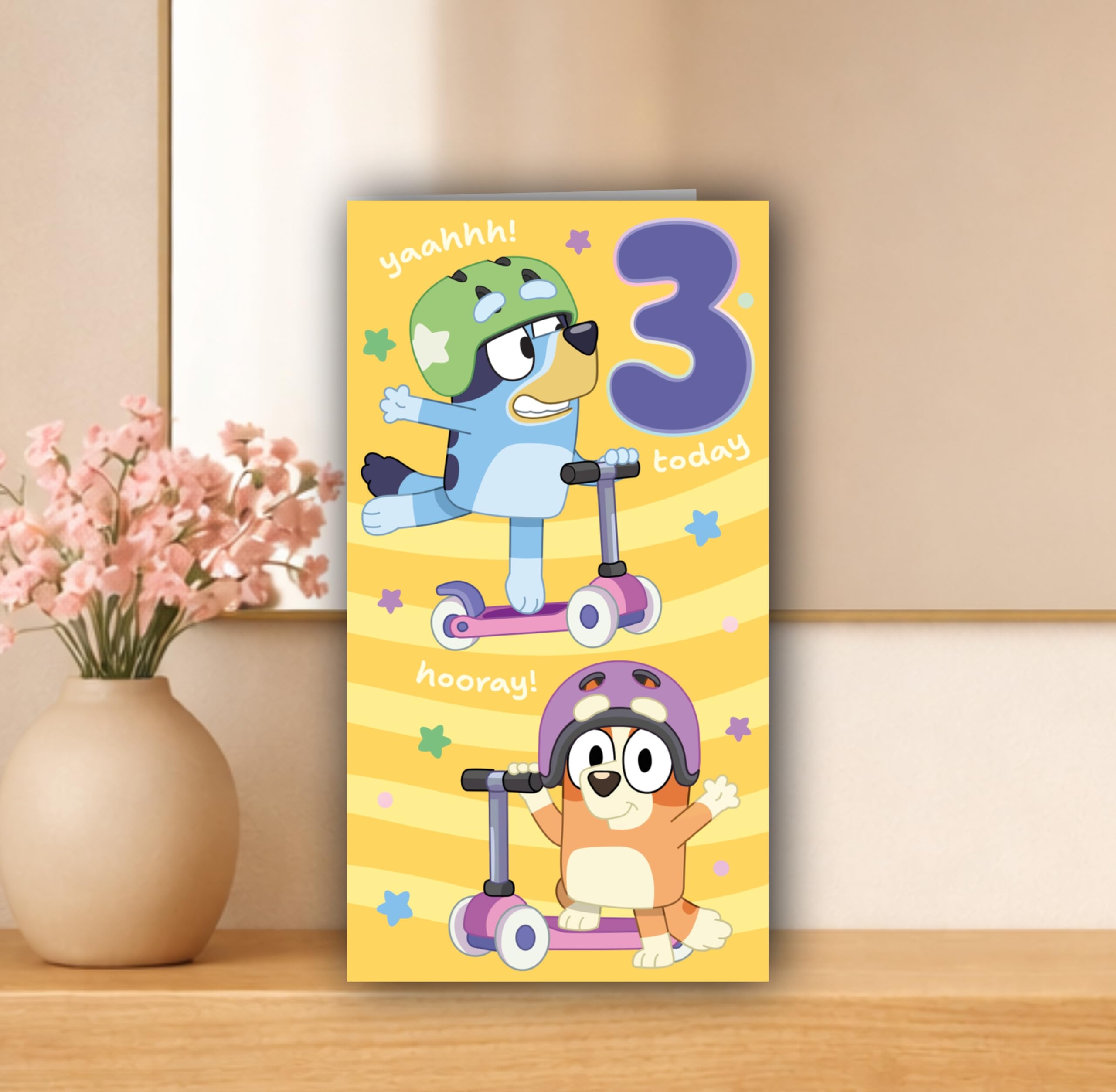 Danilo Promotions LTD Bluey Birthday Card - Age 3 | Official Licensed Design | Standard Size
