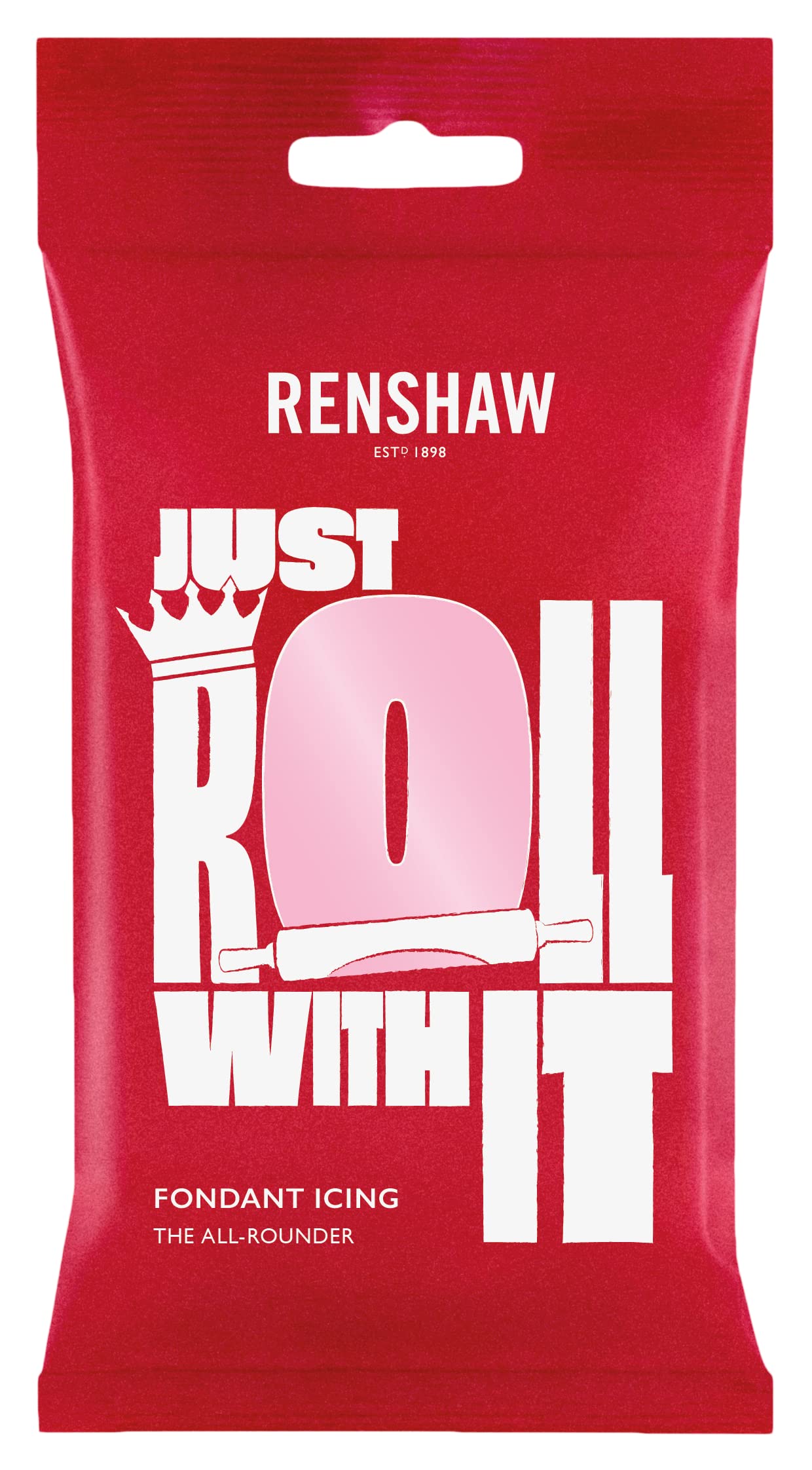 Renshaw - Pink Just Roll With It Ready to Roll Fondant Icing, 1 kg