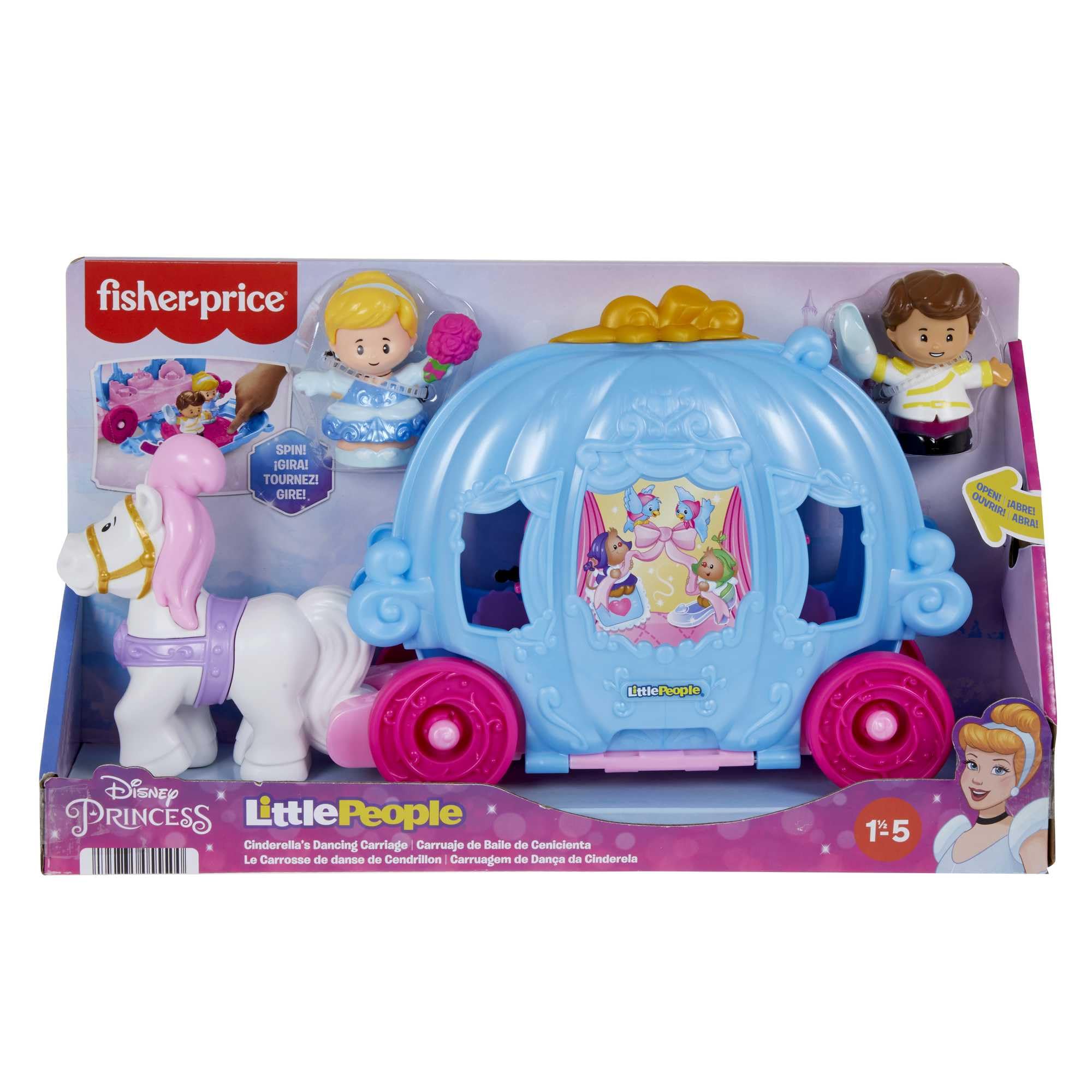 Fisher-Price Little People Disney Princess Cinderella’s Dancing Carriage Playset | Ages 1.5-5 6